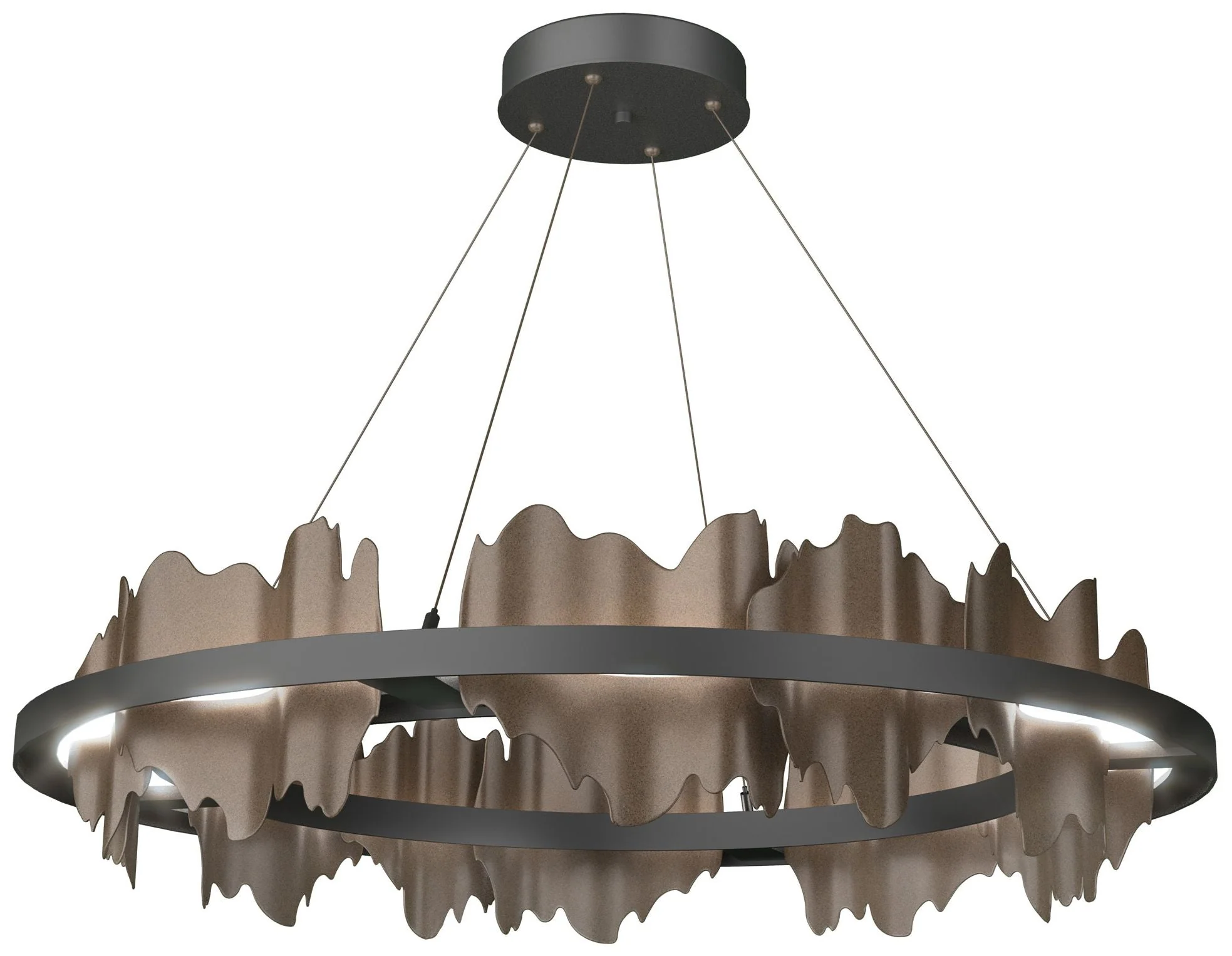 Hildene Circular LED Pendant - Black - Bronze - Image 1