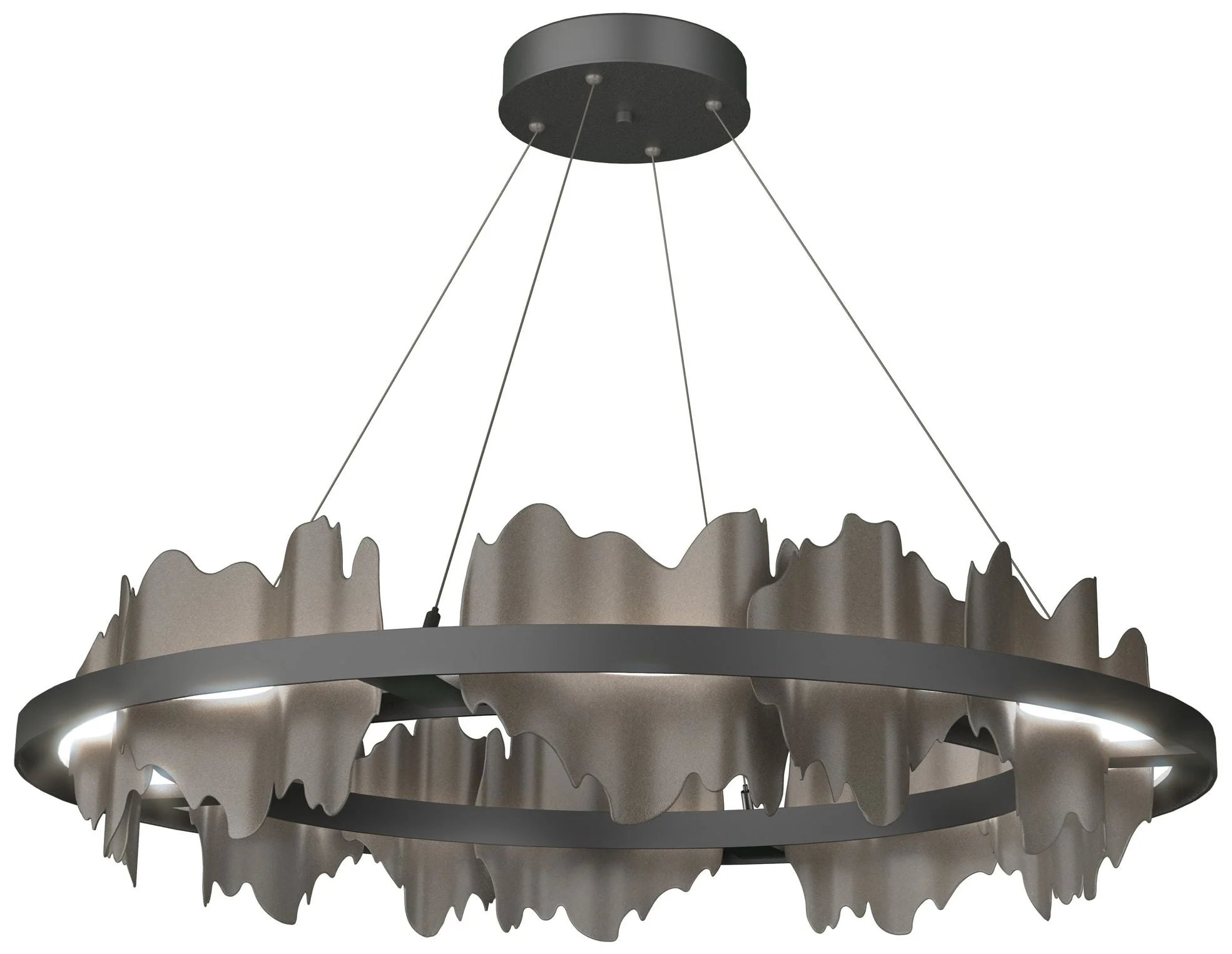 Hildene Circular LED Pendant - Black - Dark Smoke - Image 1