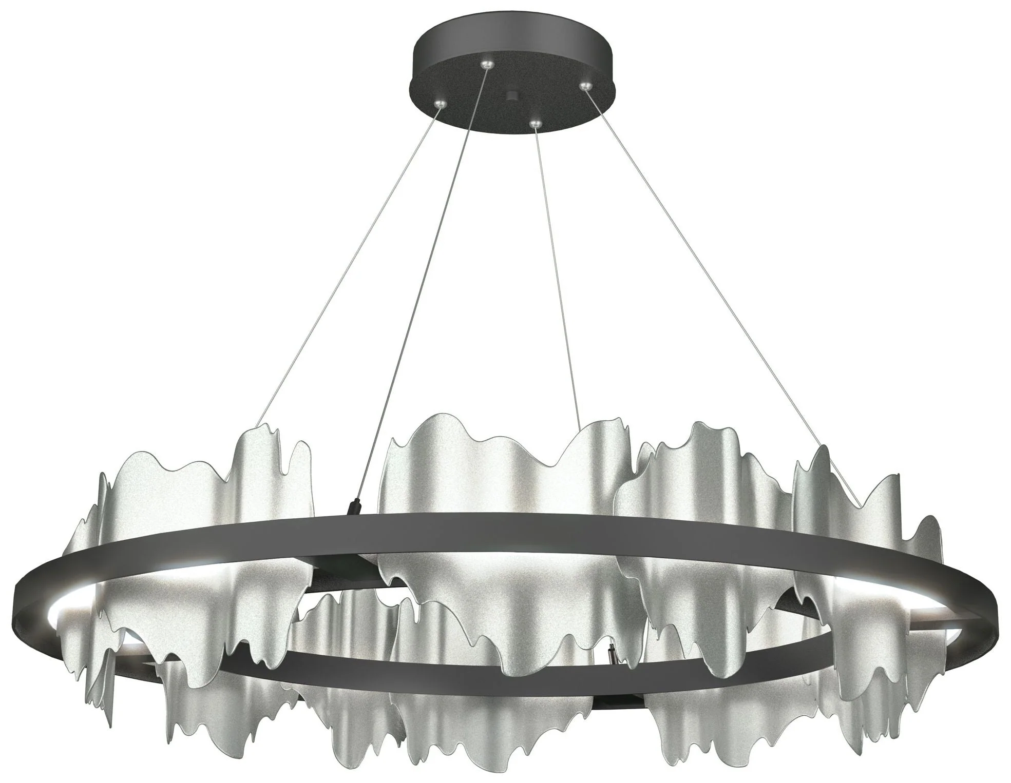 Hildene Circular LED Pendant - Black - Platinum - Image 1