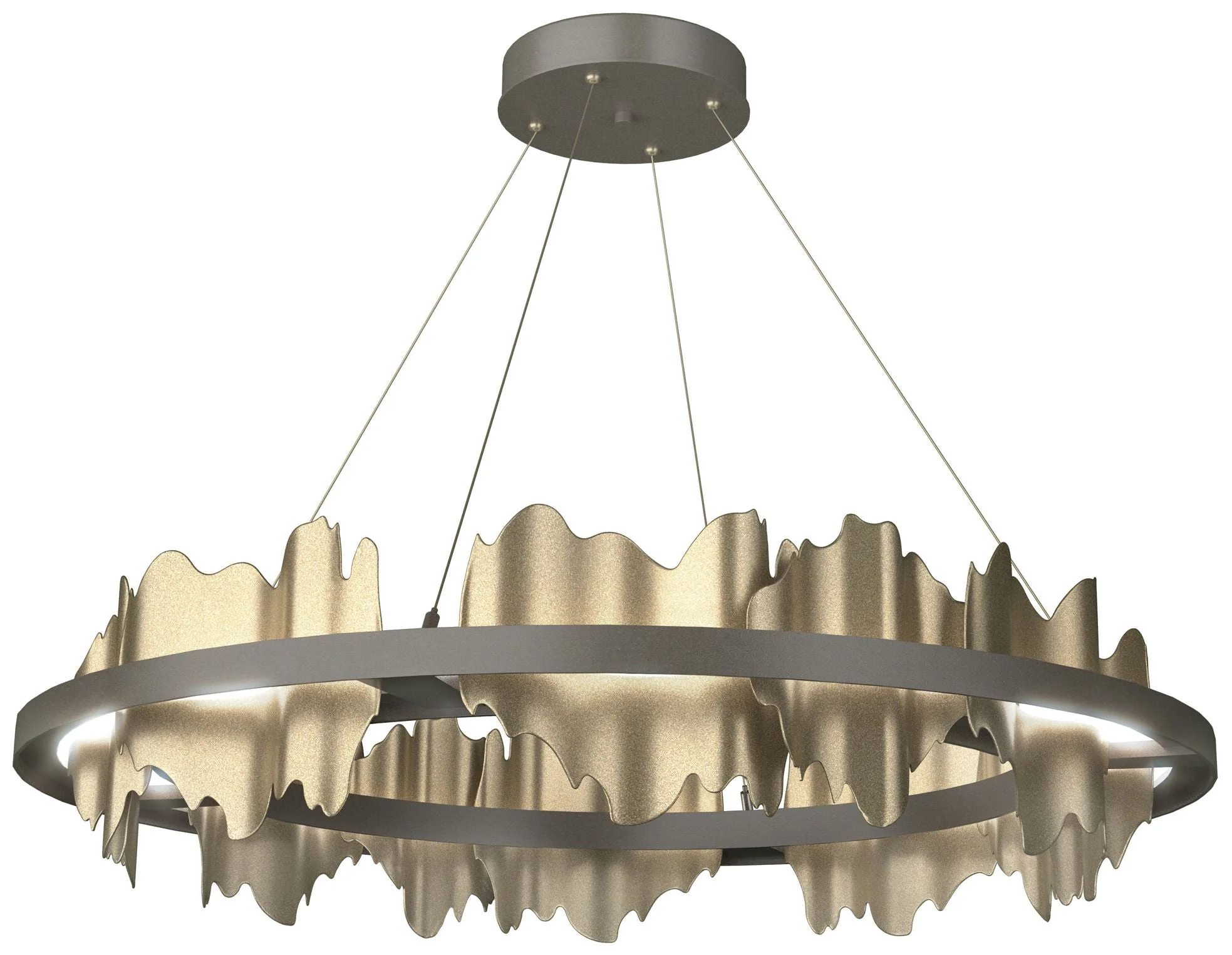 Hildene Circular LED Pendant - Dark Smoke - Gold - Image 1