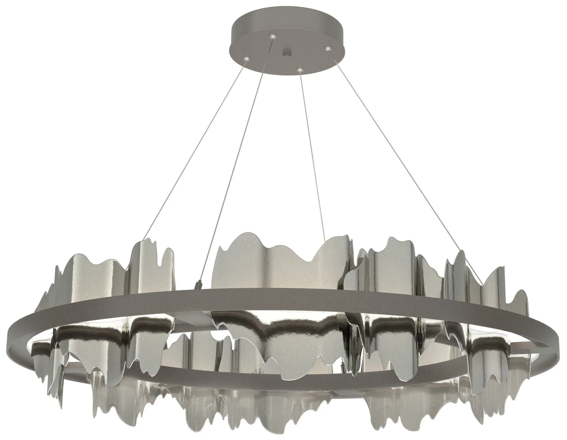 Hildene Circular LED Pendant - Dark Smoke - Sterling - Image 1