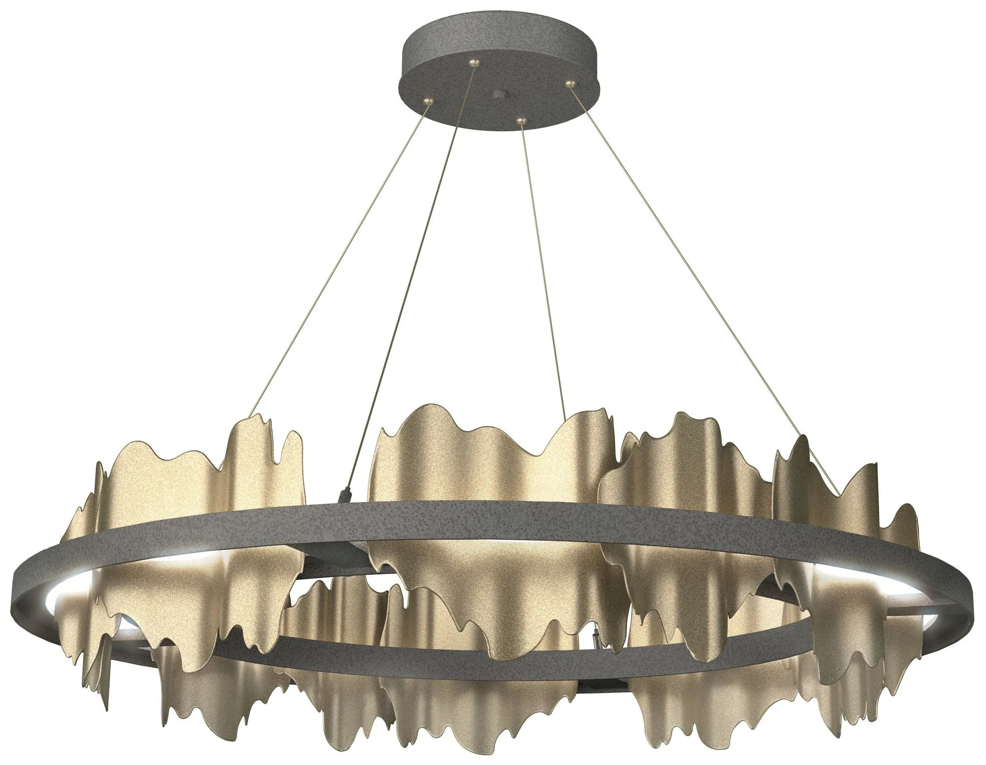 Hildene Circular LED Pendant - Iron - Gold - Image 1
