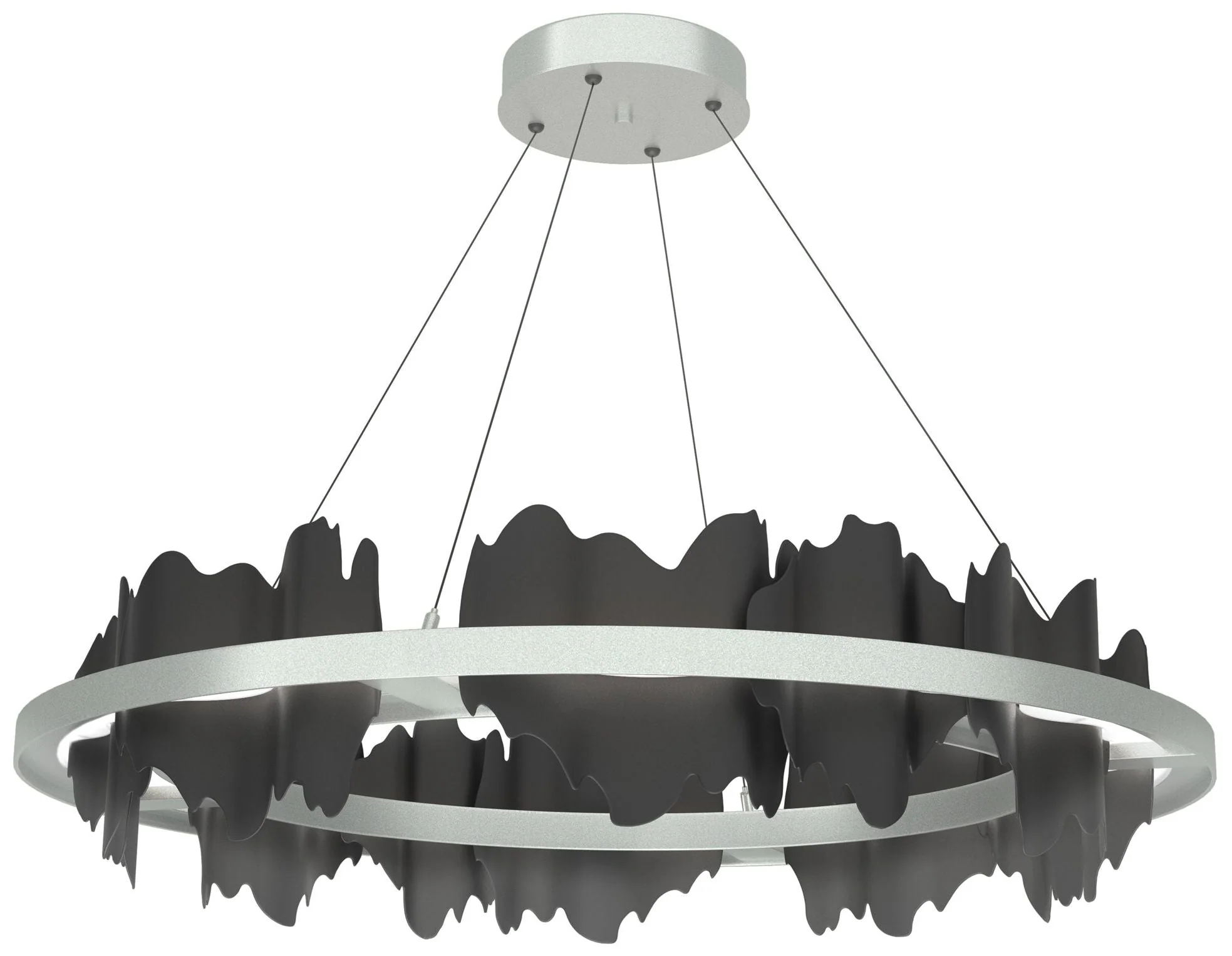 Hildene Circular LED Pendant - Platinum - Black - Image 1