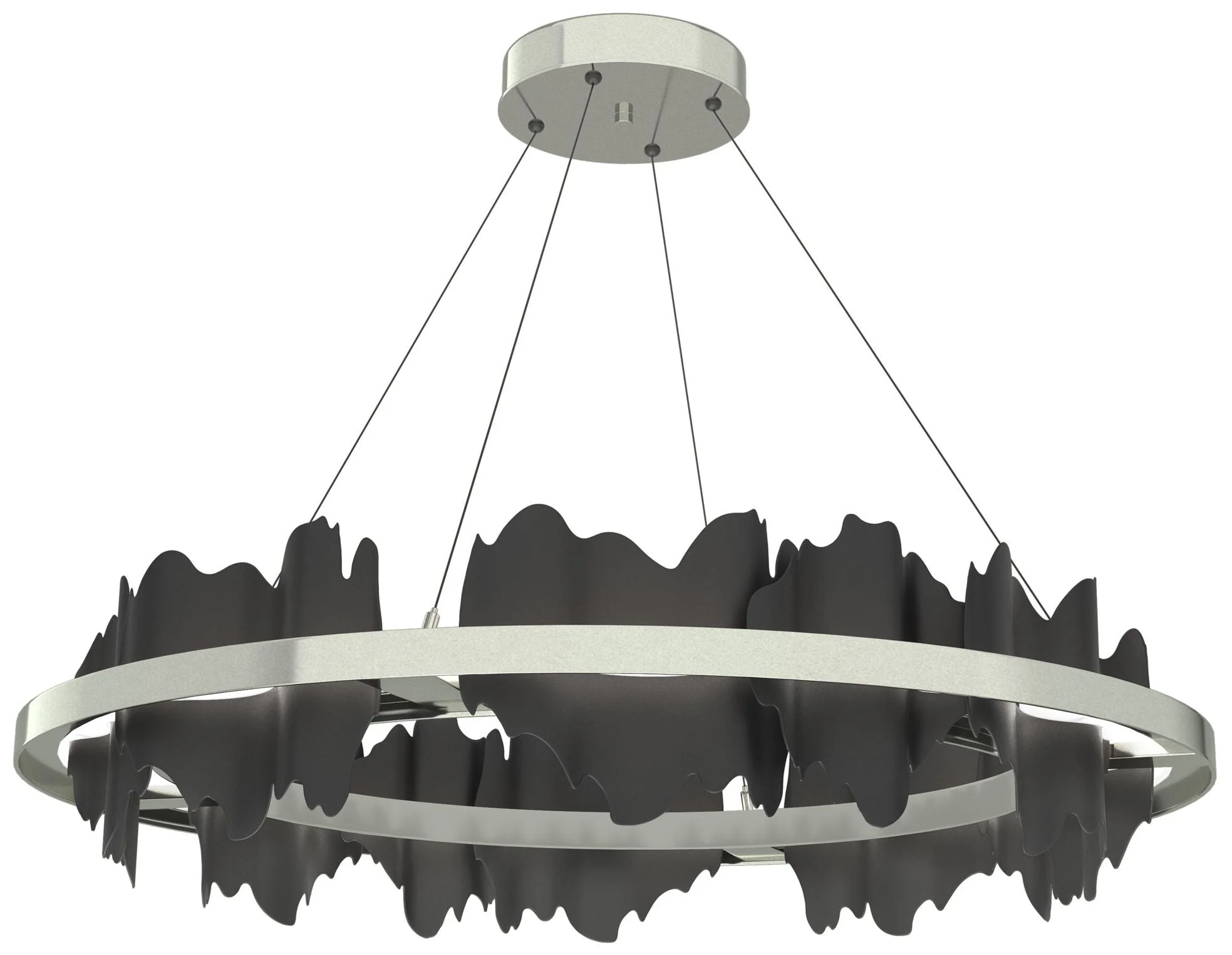Hildene Circular LED Pendant - Sterling - Black - Image 1