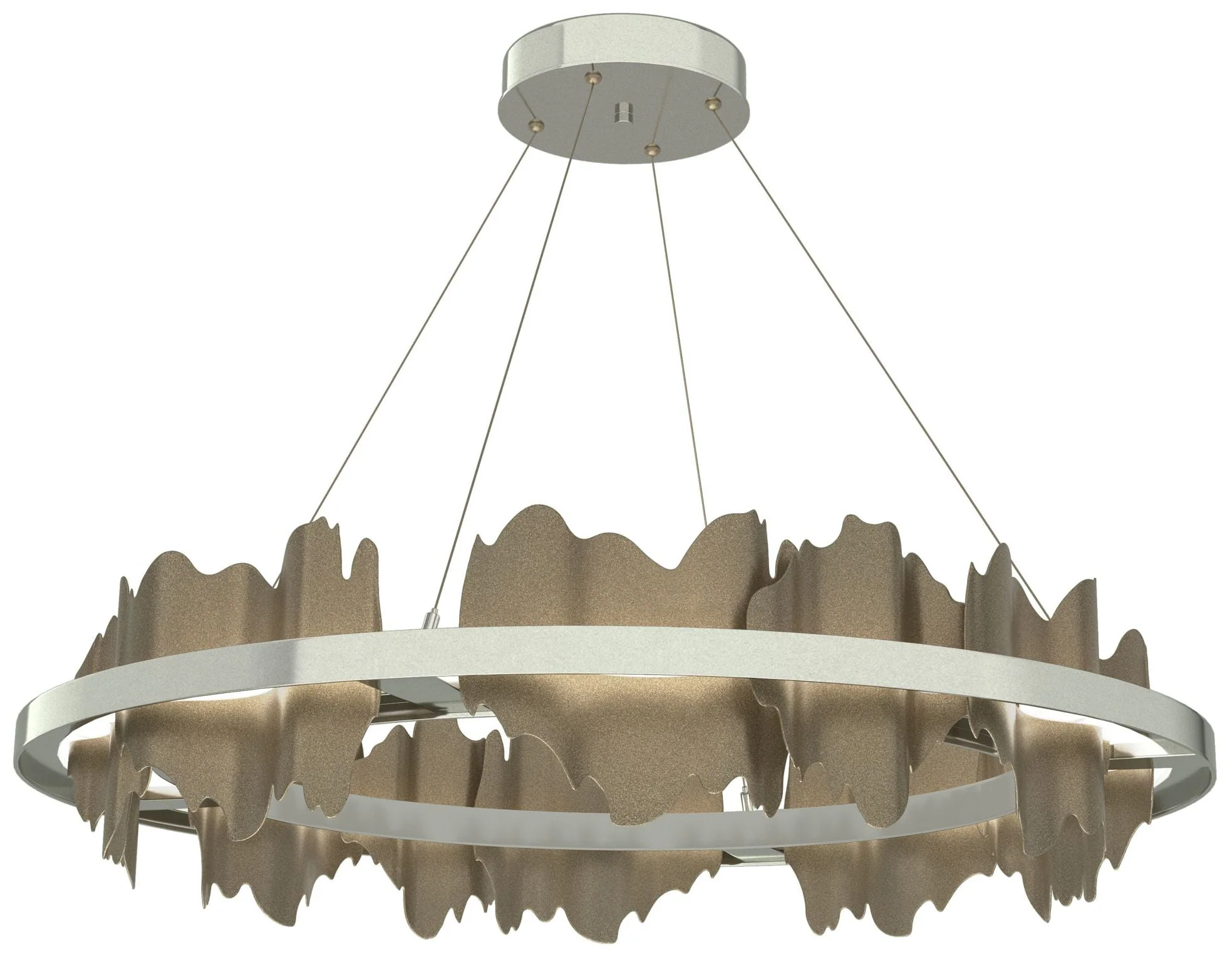 Hildene Circular LED Pendant - Sterling - Gold - Image 1