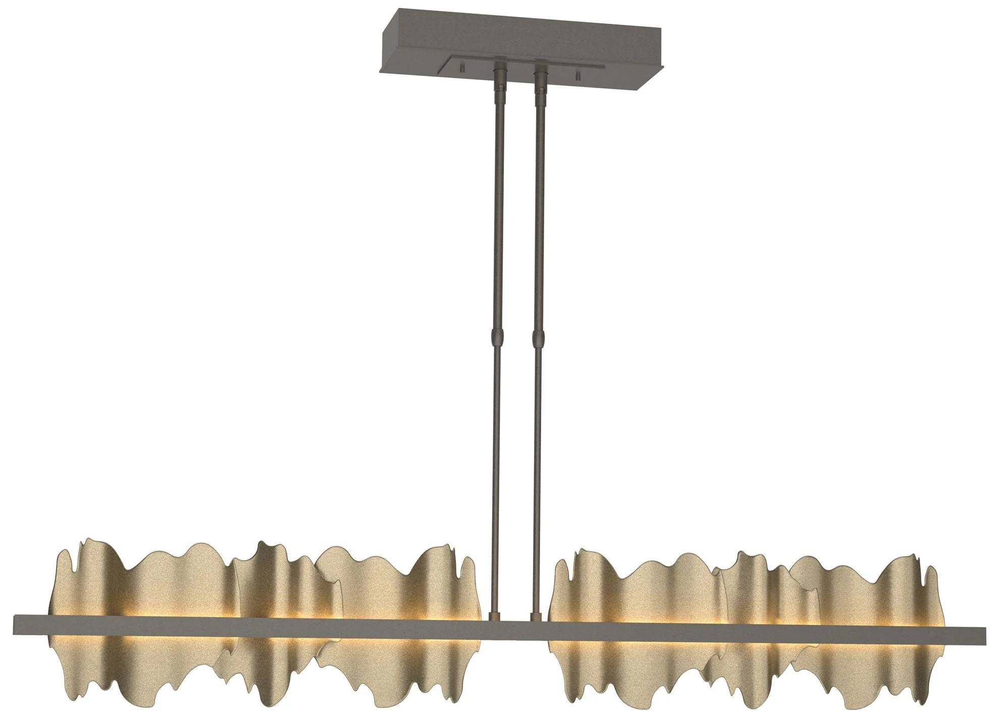Hildene Large LED Pendant - Dark Smoke - Gold - Image 1