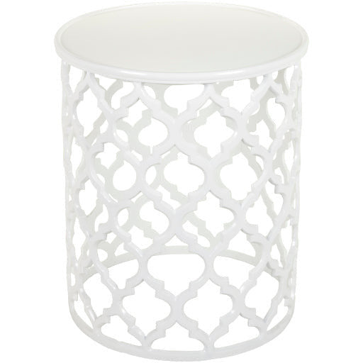 Surya Hammett Modern White Metal Round Accent Side Table HMMT-104 - Image 2