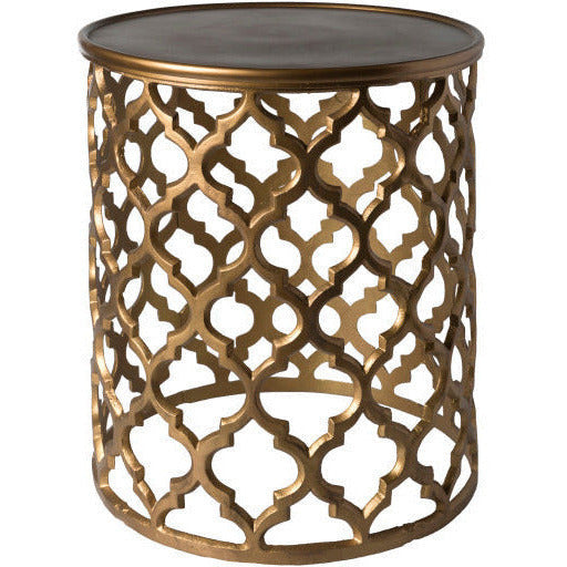 Surya Hammett Modern Metallic Brass Metal Round Accent Side Table HMMT-100 - Image 2