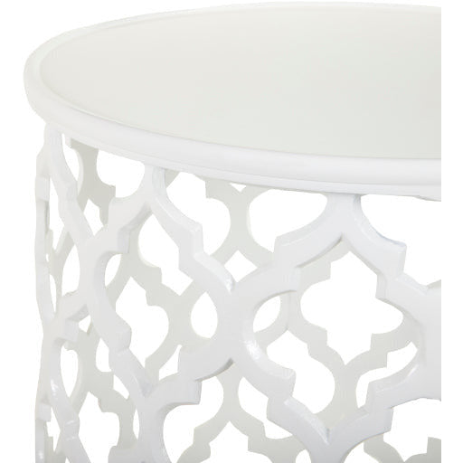 Surya Hammett Modern White Metal Round Accent Side Table HMMT-104 - Image 3