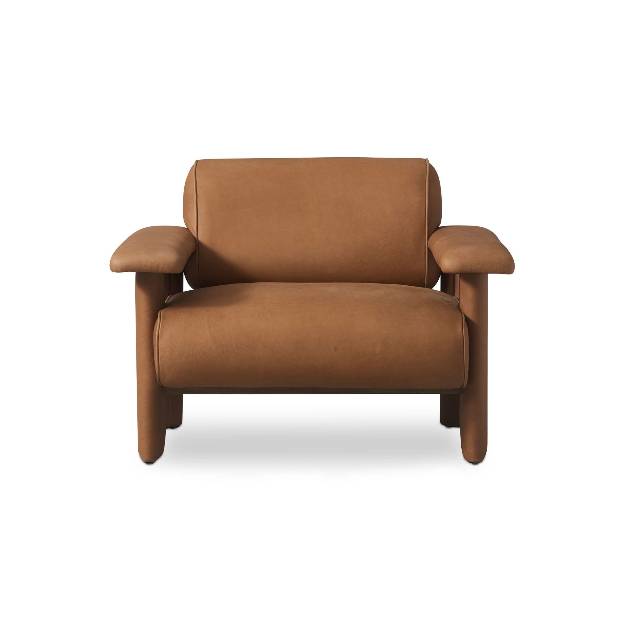 Moe's Home Collection Marcello Tan Leather Lounge Chair - Image 1