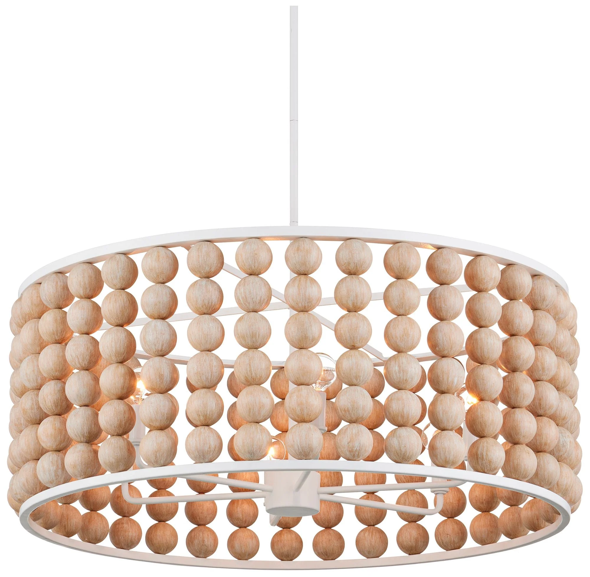 Holcroft 32 1/4"W Sugar White and Sandstone Pendant Light - Image 1