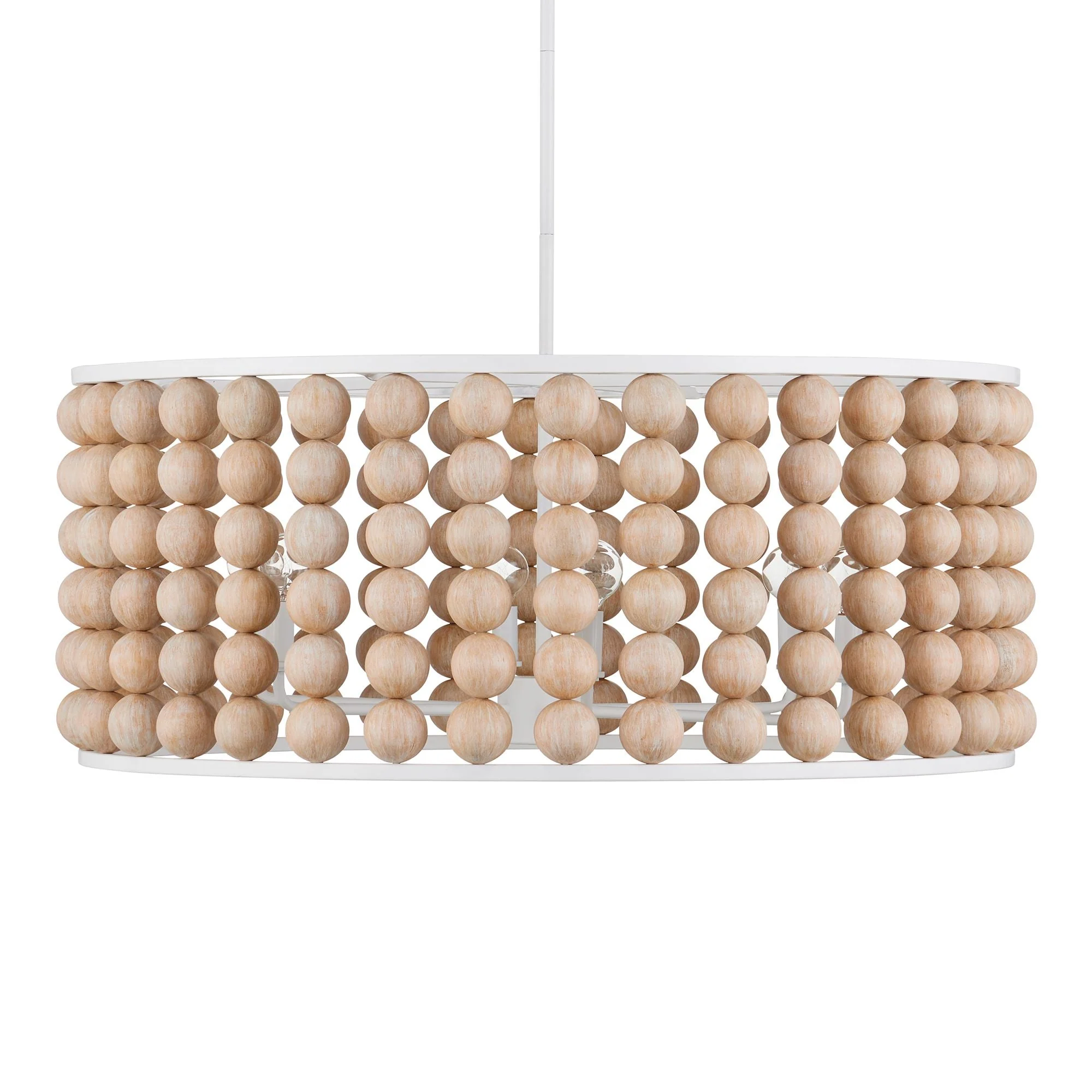 Holcroft 32 1/4"W Sugar White and Sandstone Pendant Light - Image 2