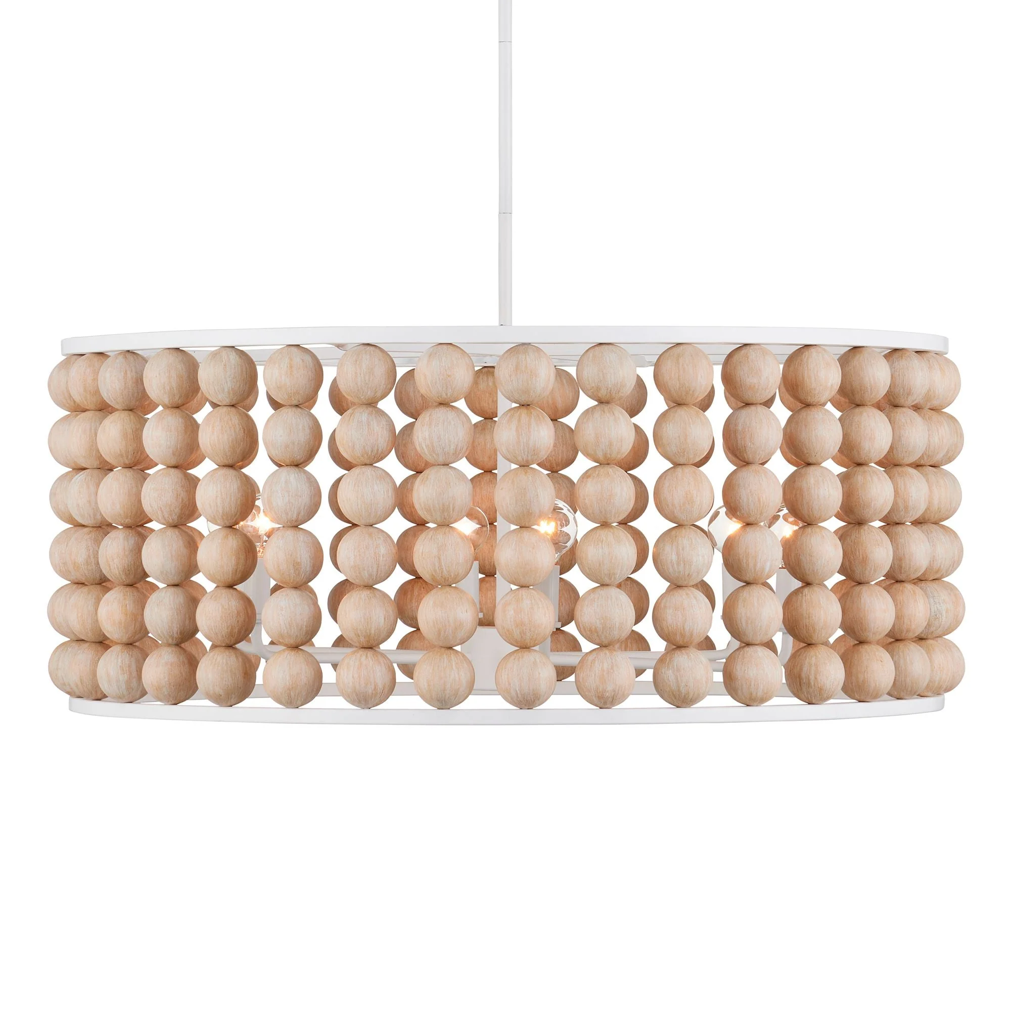 Holcroft 32 1/4"W Sugar White and Sandstone Pendant Light - Image 3
