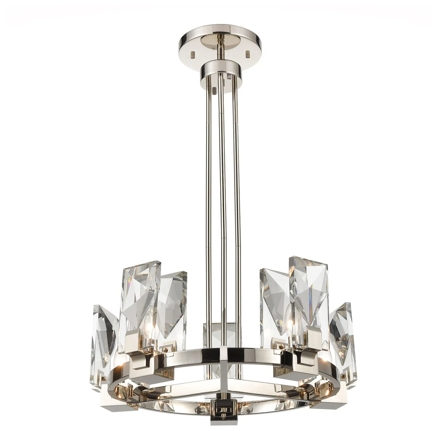 Horizon 6-Light 24 Inch Polished Nickel Wheel Styled Chandelier - Image 1