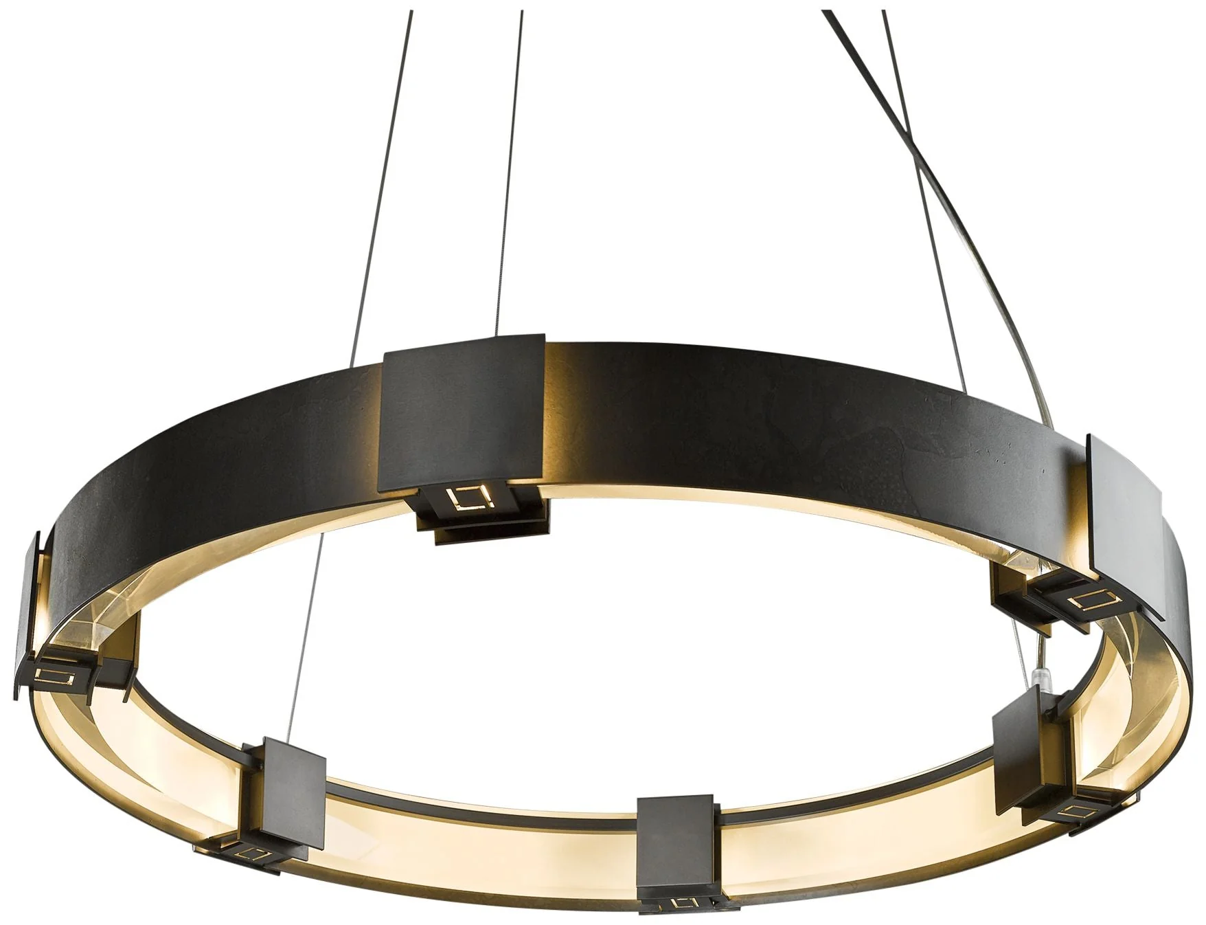 Hubbardton Forge Aura Pendant 28.9" Dark Smoke Glass Ring Pendant - Image 3