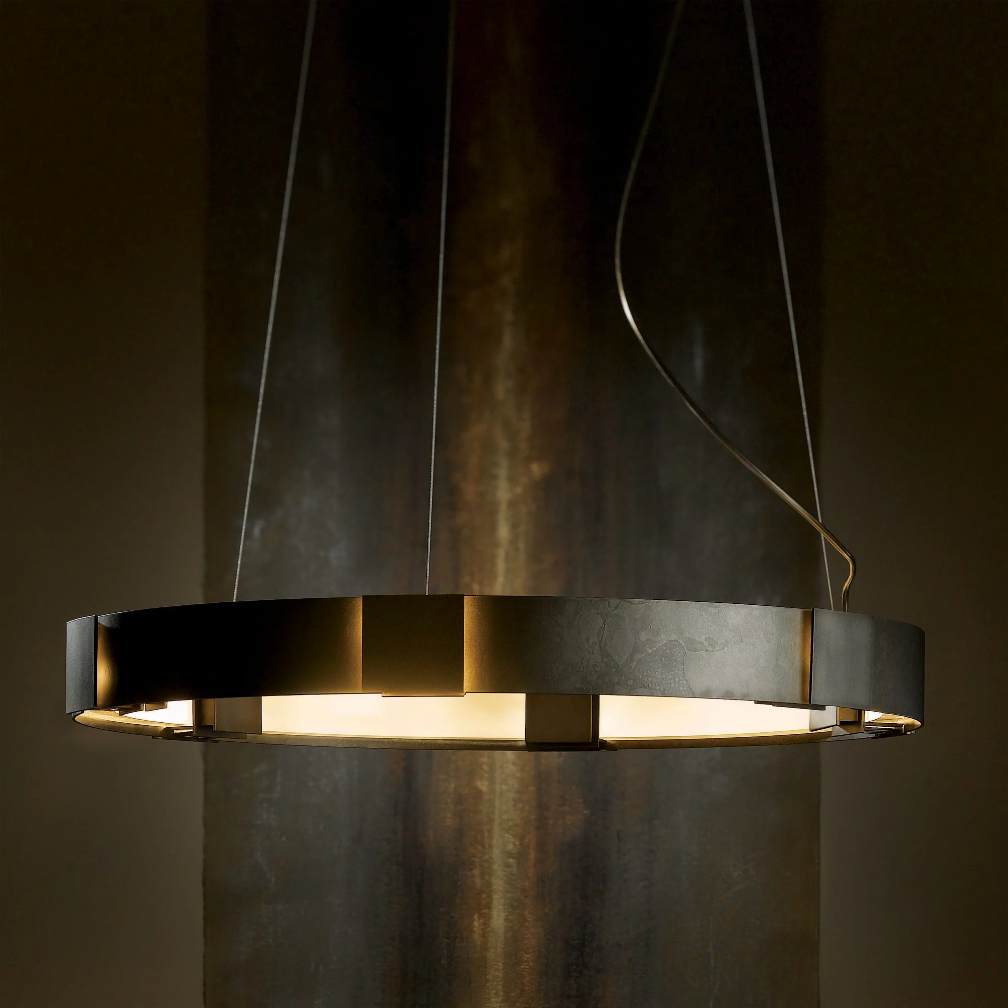 Hubbardton Forge Aura Pendant 28.9" Dark Smoke Glass Ring Pendant - Image 2