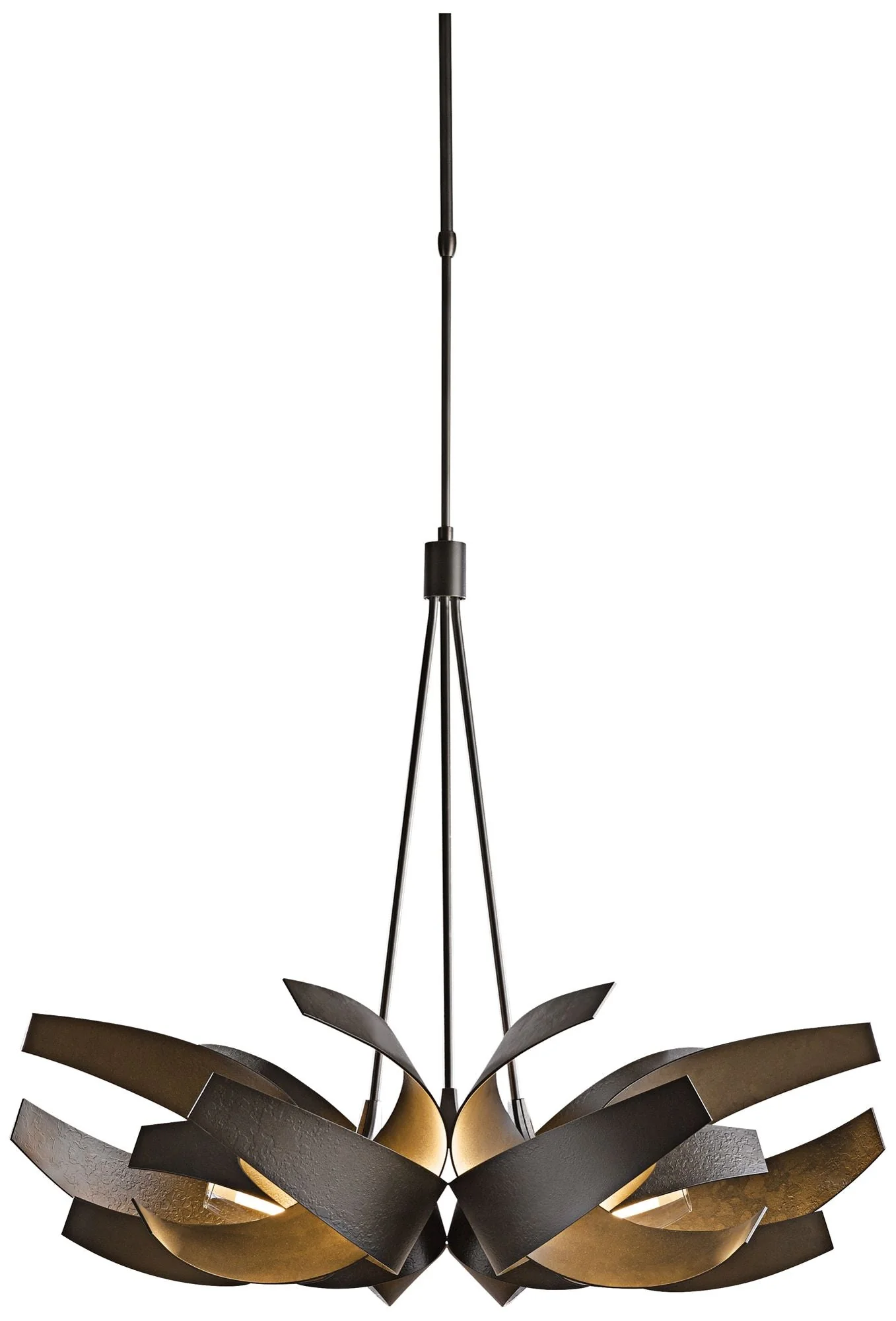 Hubbardton Forge Corona 35"W Smoke 6-Light Chandelier - Image 2