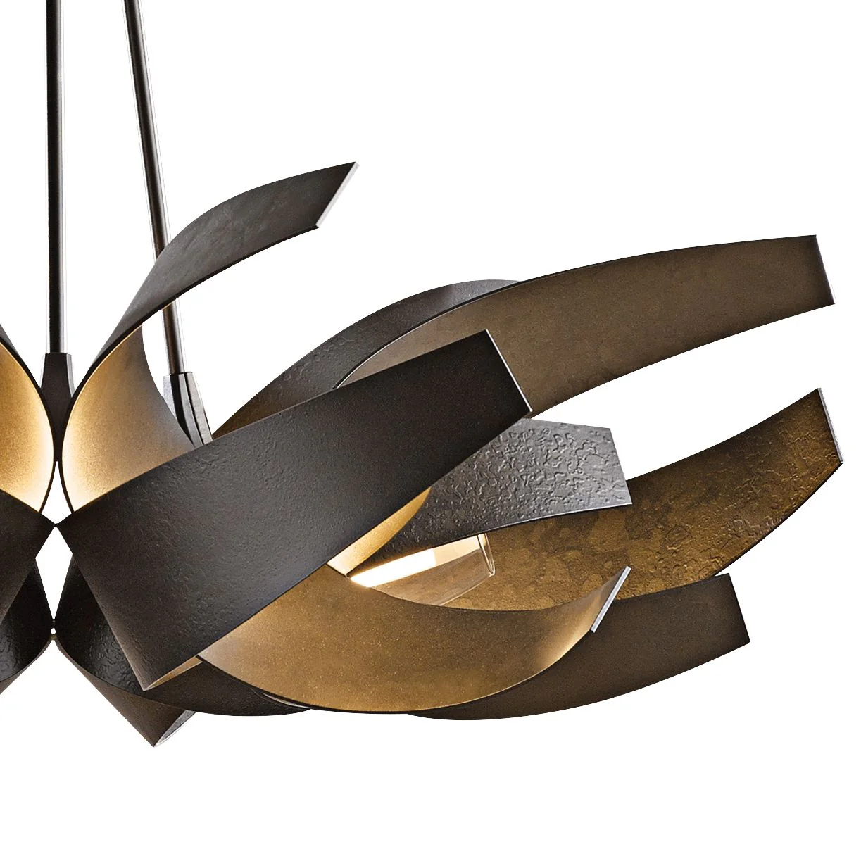 Hubbardton Forge Corona 35"W Smoke 6-Light Chandelier - Image 3