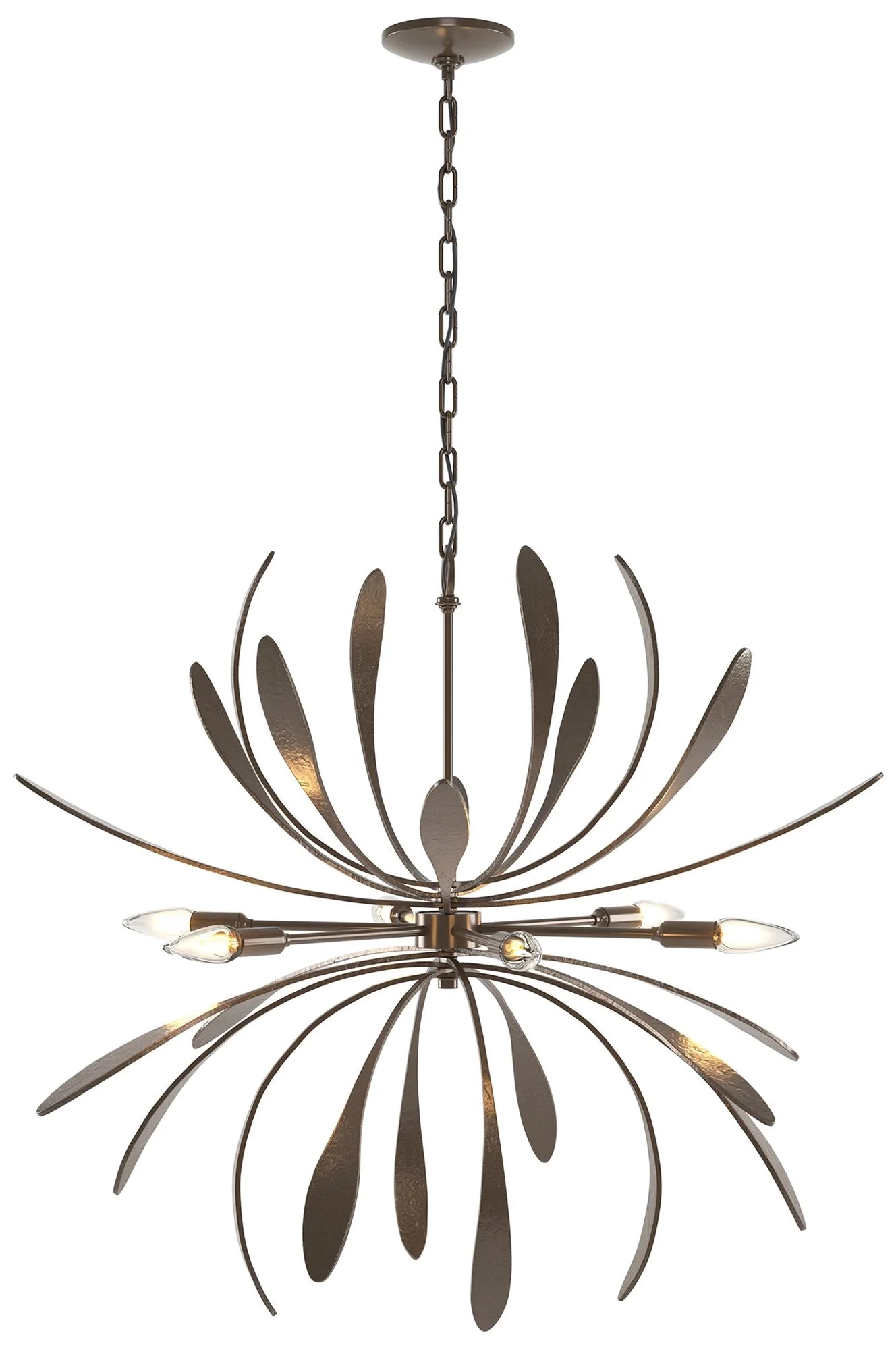 Hubbardton Forge Dahlia 32.7" Wide Bronze Modern Chandelier - Image 1