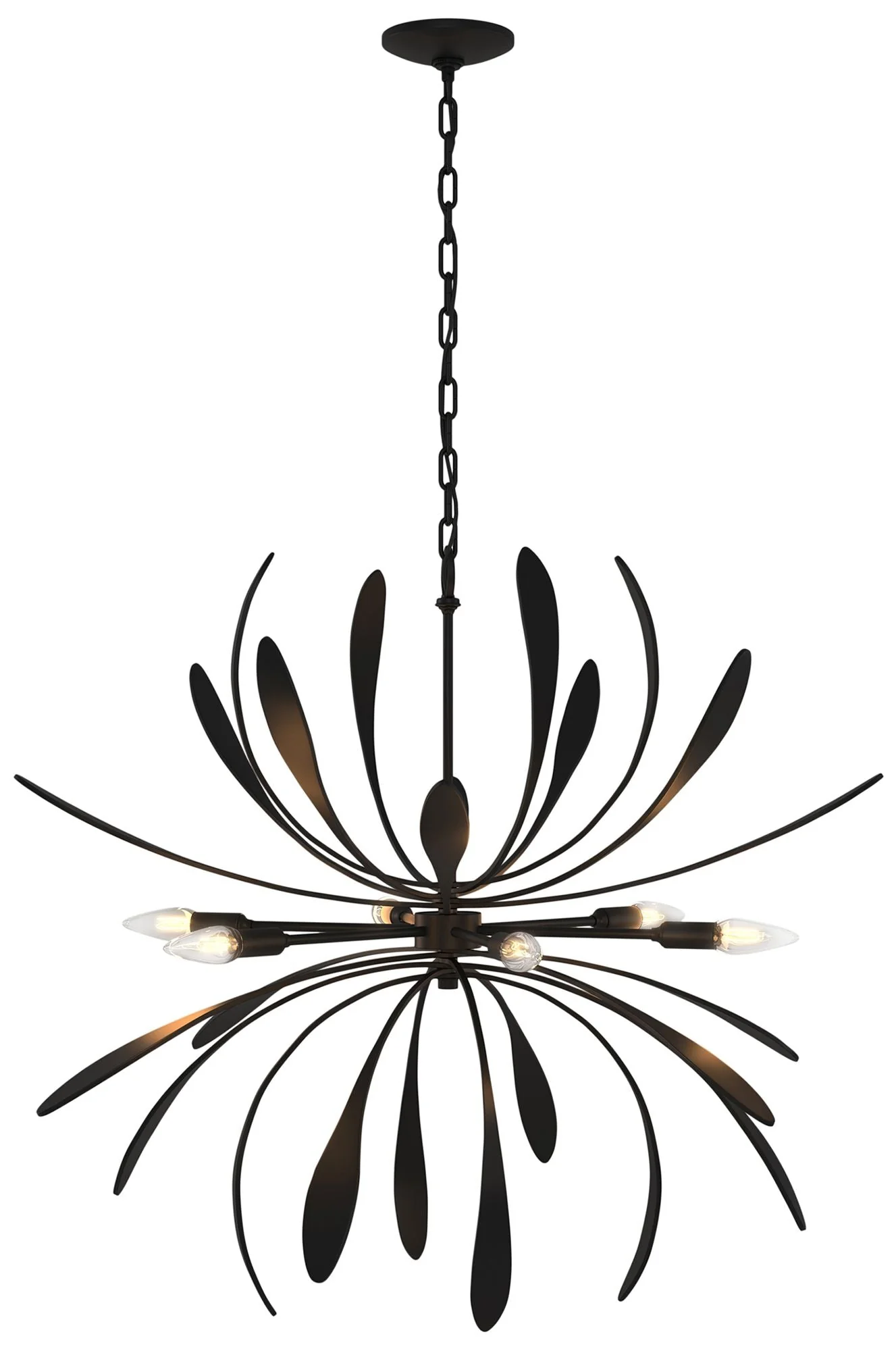 Hubbardton Forge Dahlia 32 3/4" Black Finish Modern Chandelier - Image 1