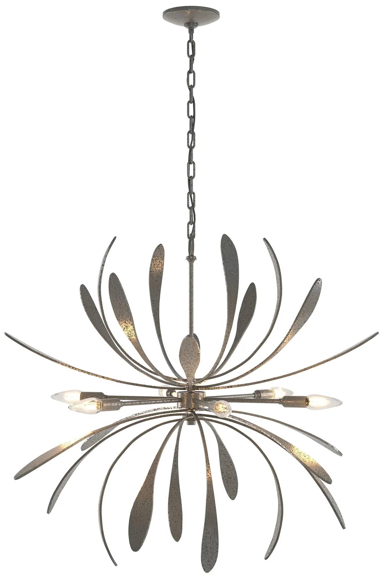 Hubbardton Forge Dahlia 32 3/4" Natural Iron Finish Modern Chandelier - Image 1