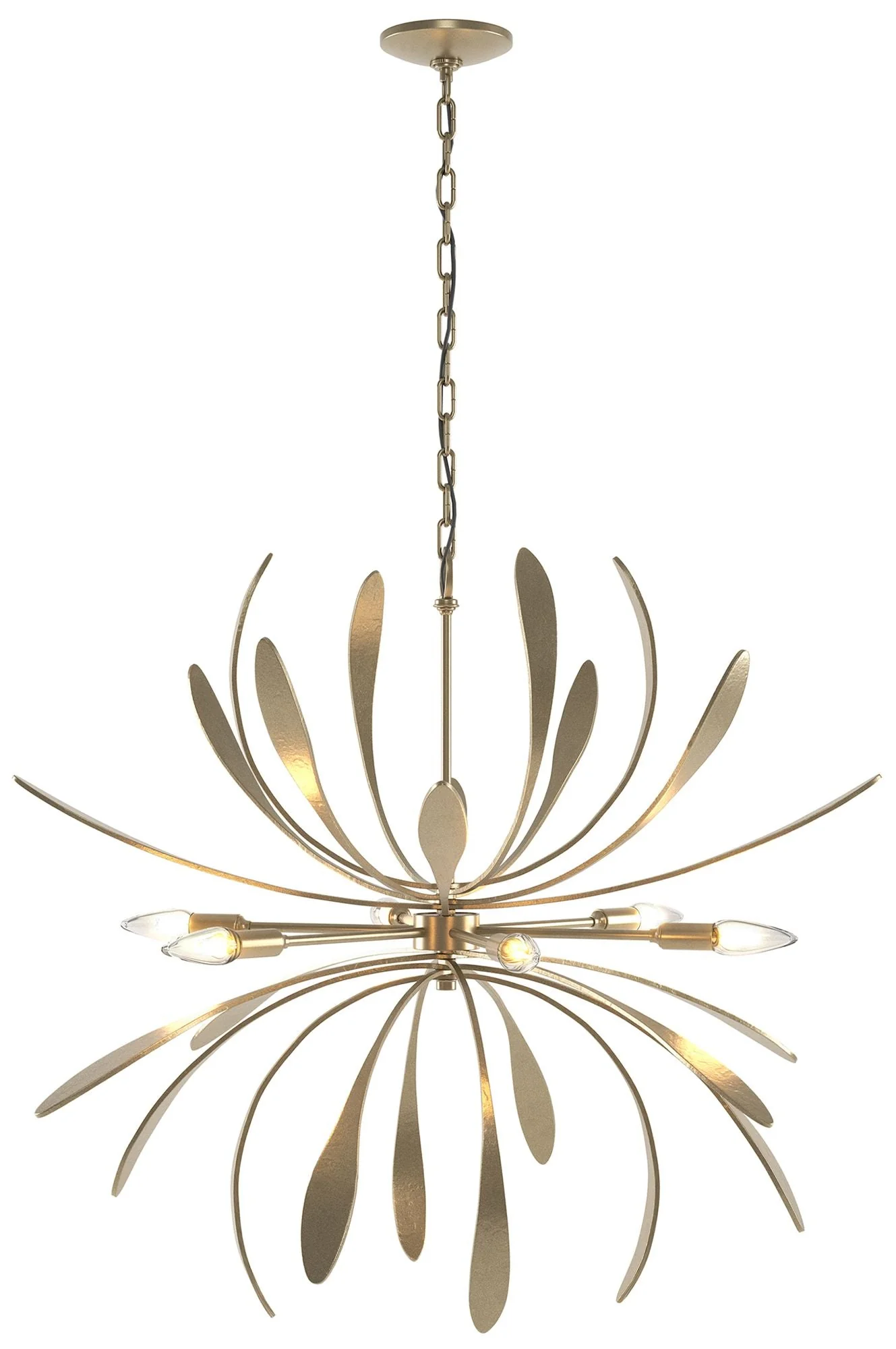 Hubbardton Forge Dahlia 32 3/4" Soft Gold Finish Modern Chandelier - Image 1
