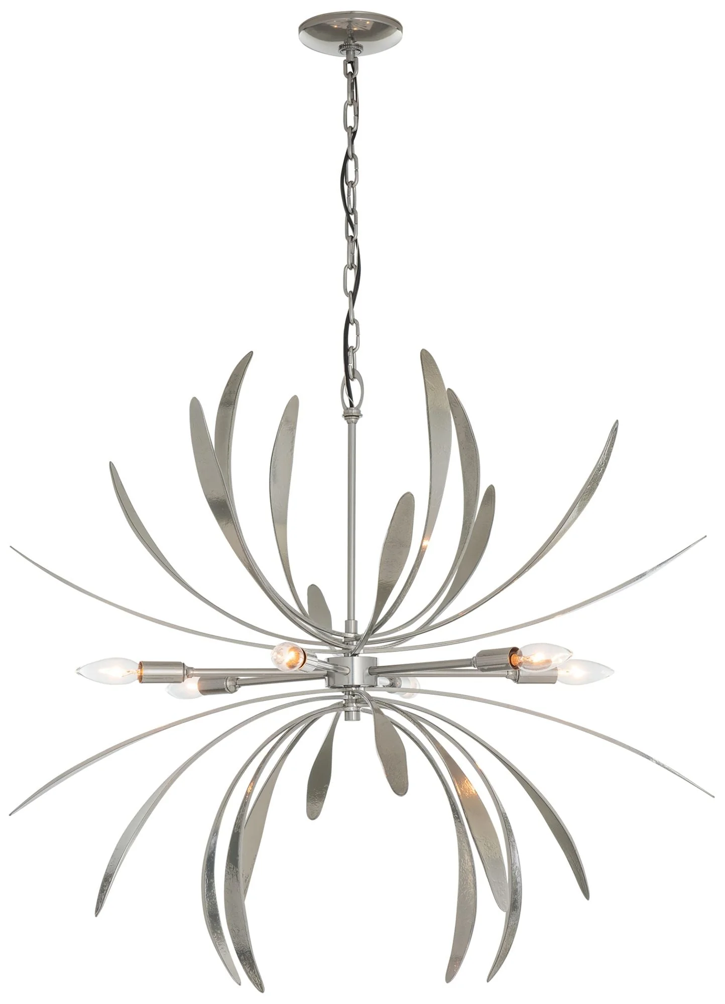Hubbardton Forge Dahlia 32 3/4" Sterling Silver Modern Chandelier - Image 1