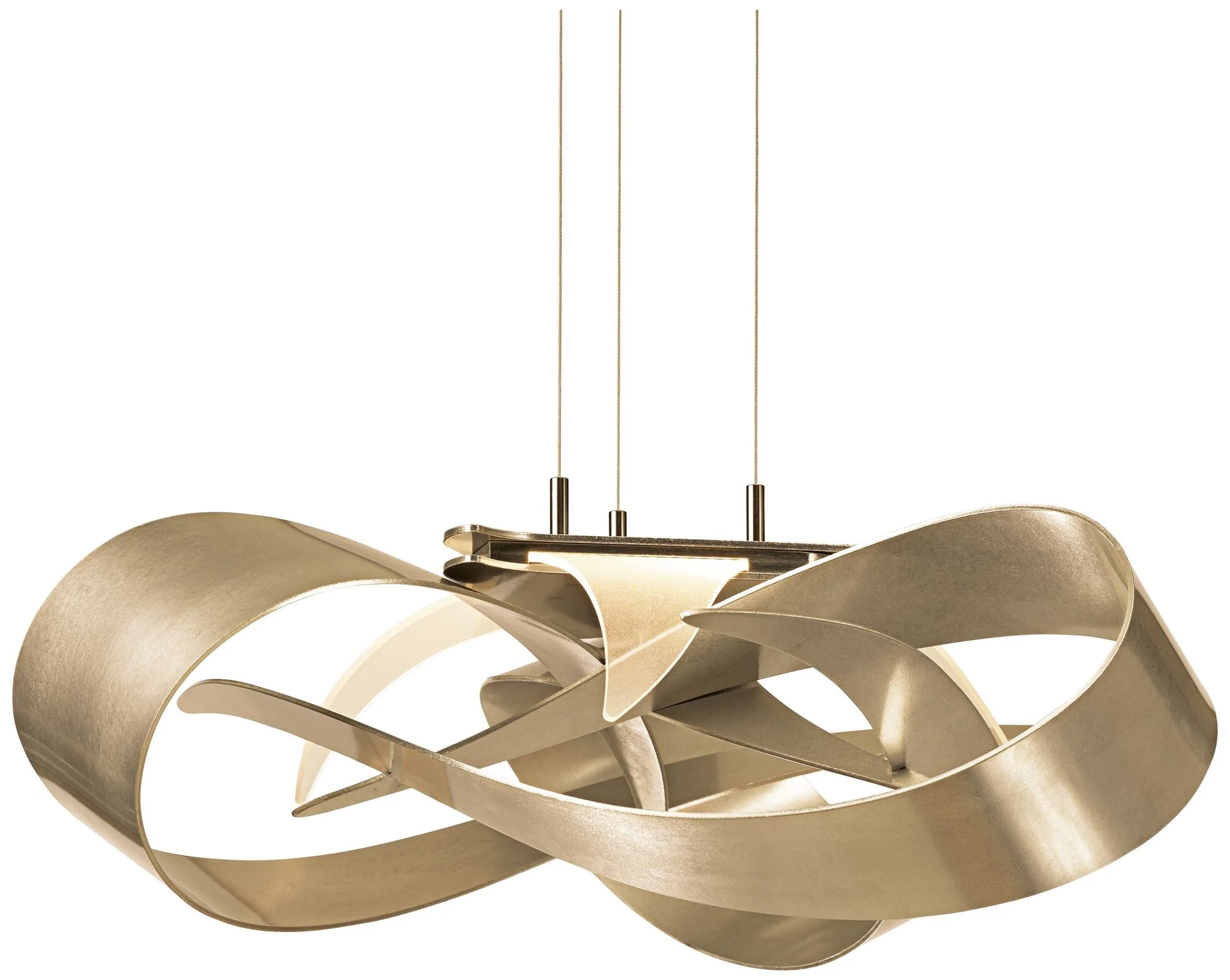 Hubbardton Forge Flux 26 1/2"W Gold Ribbon LED Pendant - Image 2
