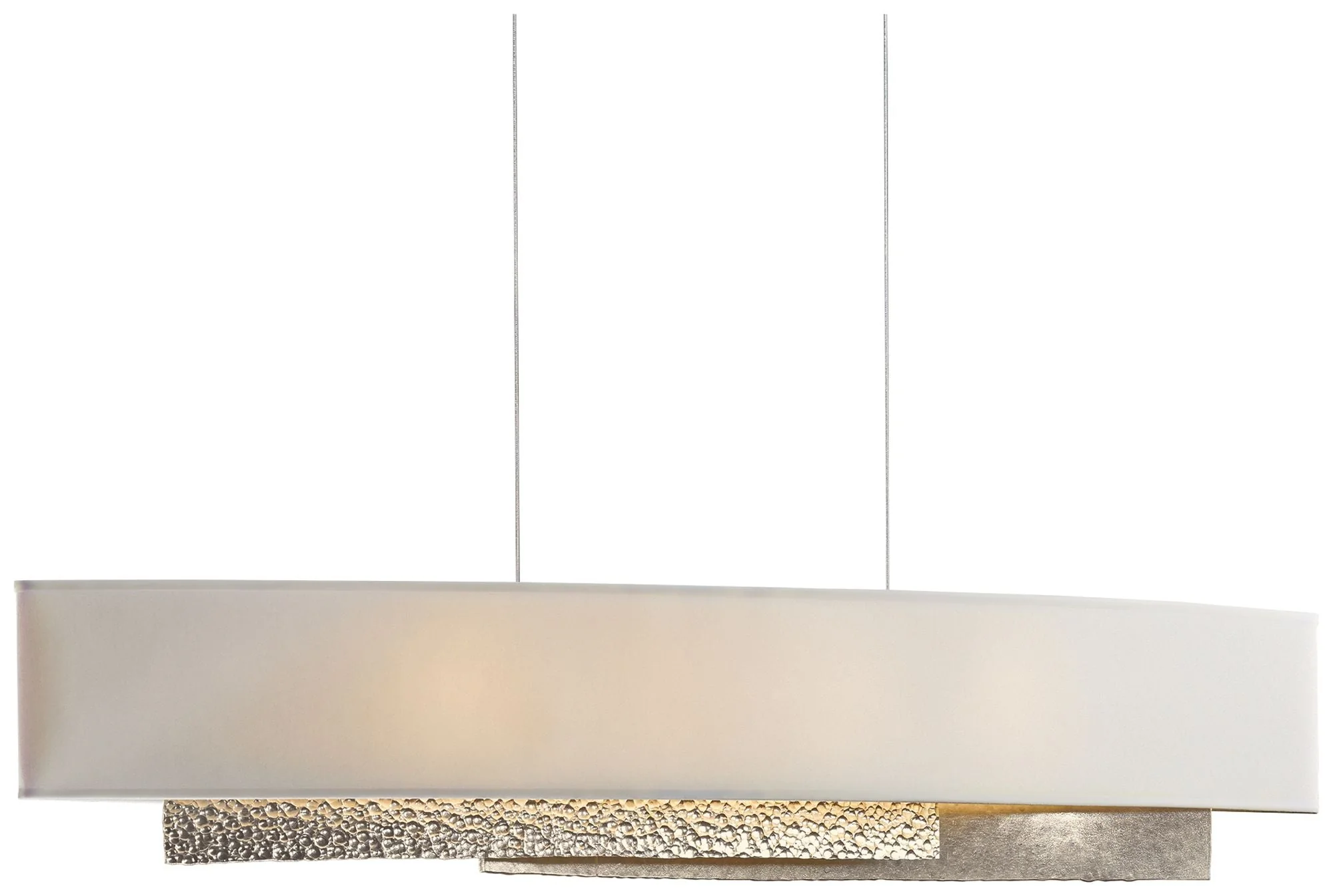 Hubbardton Forge Oceanus 42" Wide Soft Gold and Flax Linear Pendant - Image 1