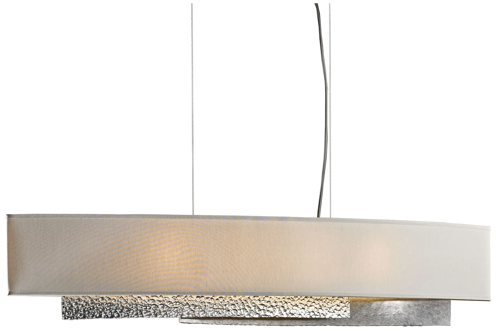 Hubbardton Forge Oceanus 42" Wide Sterling and Flax Linear Pendant - Image 1