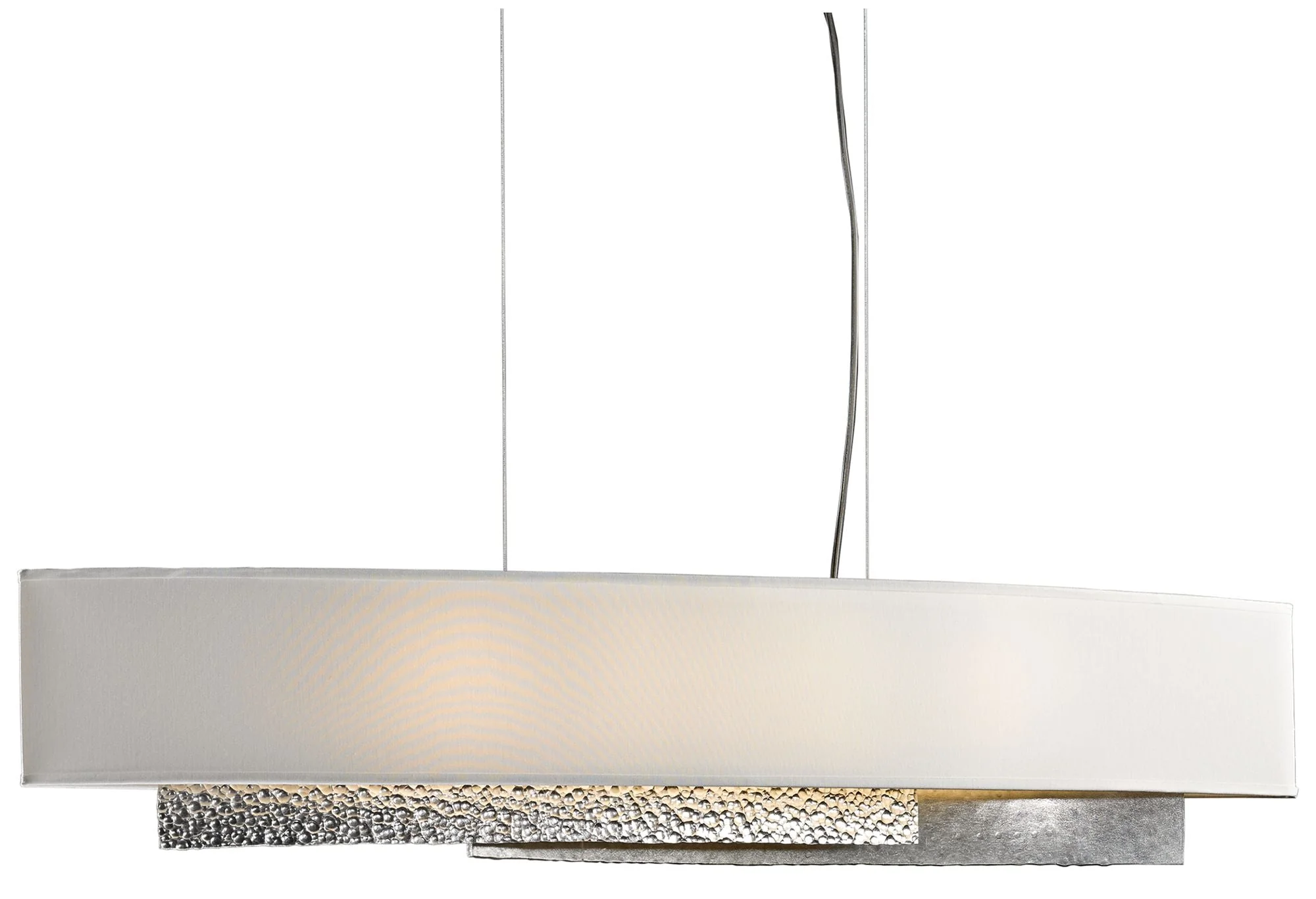 Hubbardton Forge Oceanus 42" Wide Sterling and White Linear Pendant - Image 1