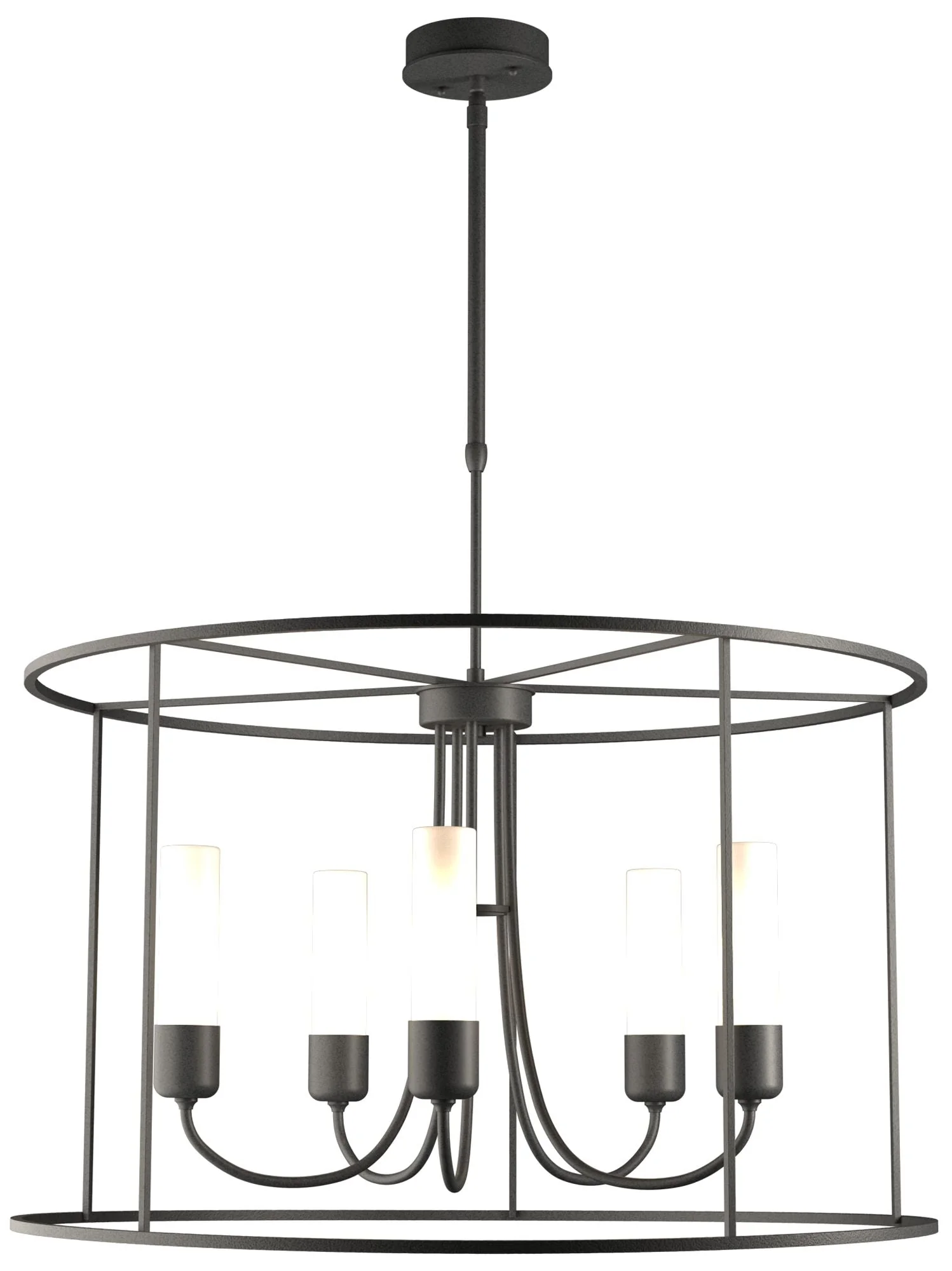 Hubbardton Forge Portico 32" Natural Iron Ring Drum Outdoor Pendant - Image 1