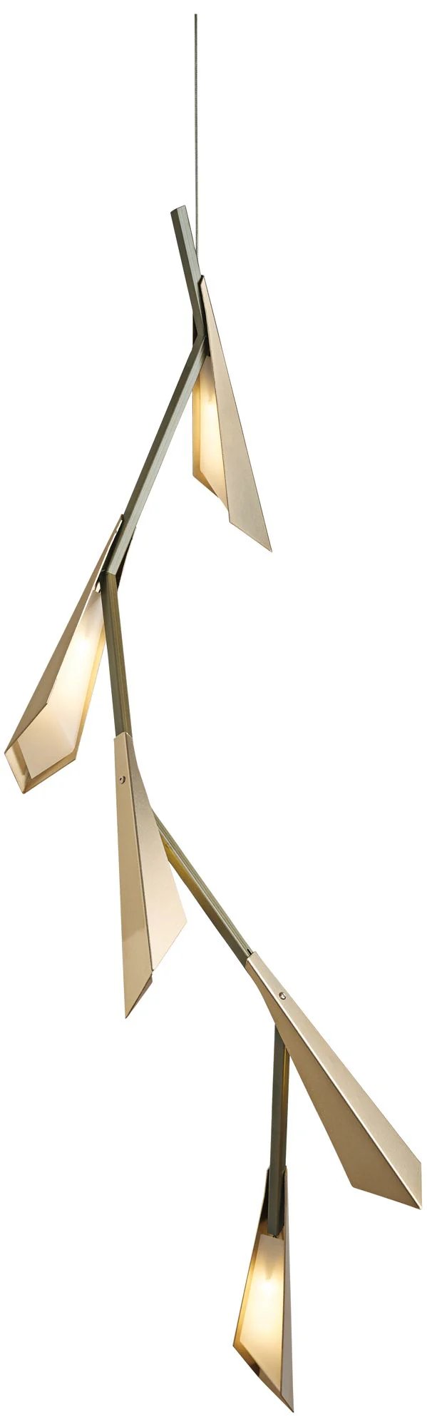 Hubbardton Forge Quill 46 1/2"H LED Gold Linear Pendant - Image 2