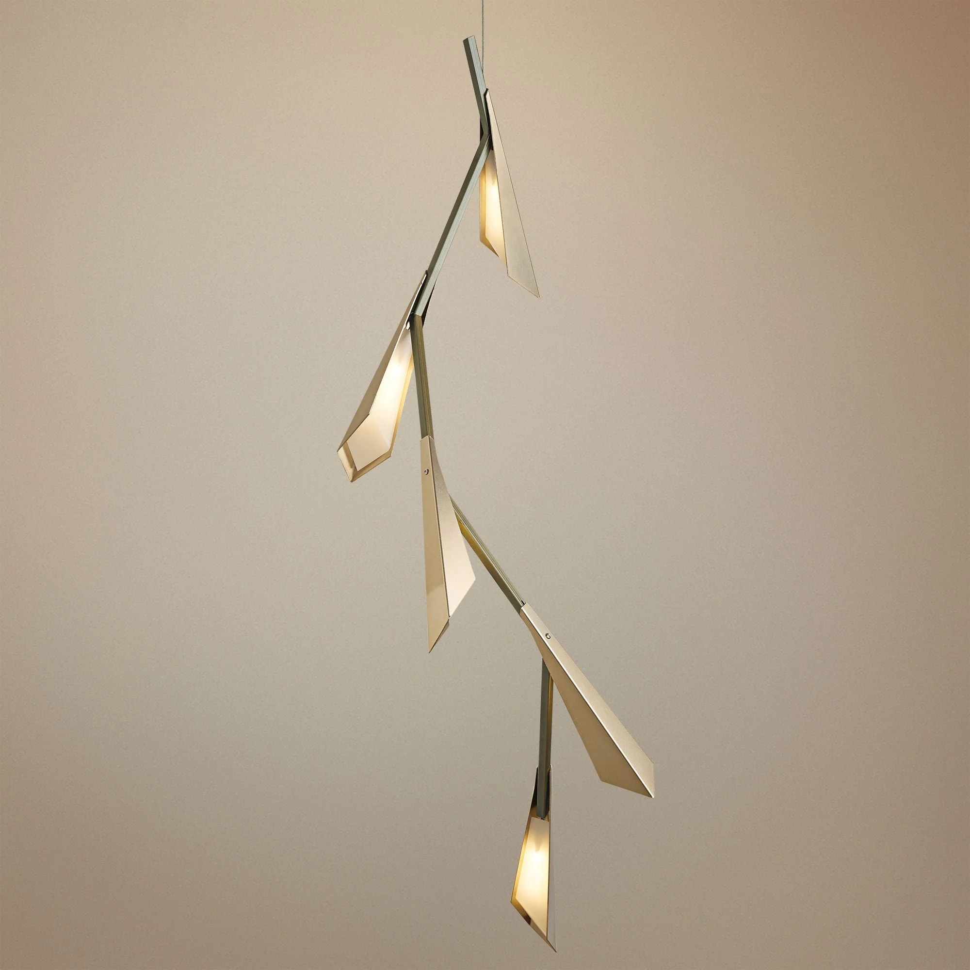 Hubbardton Forge Quill 46 1/2"H LED Gold Linear Pendant - Image 1