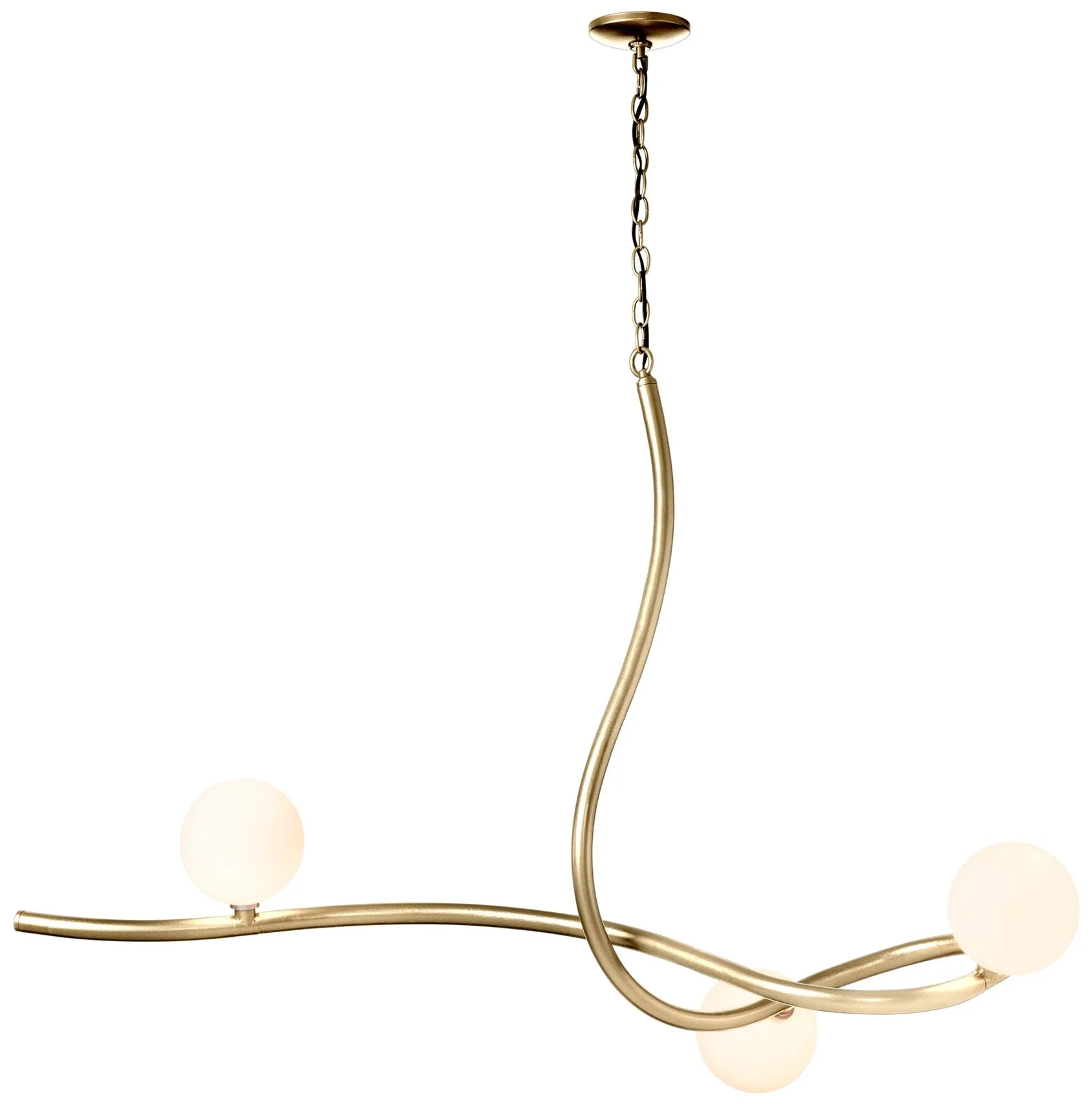 Hubbardton Forge Slide 45 1/4"W Modern Brass 3-Light Pendant - Image 1