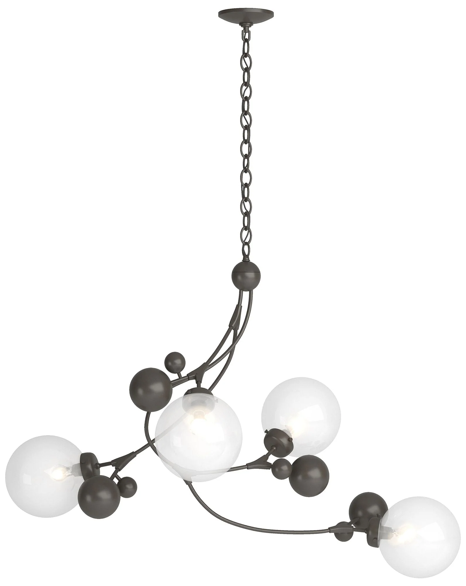 Hubbardton Forge Sprig 42" Wide Dark Smoke 4-Light Pendant - Image 1