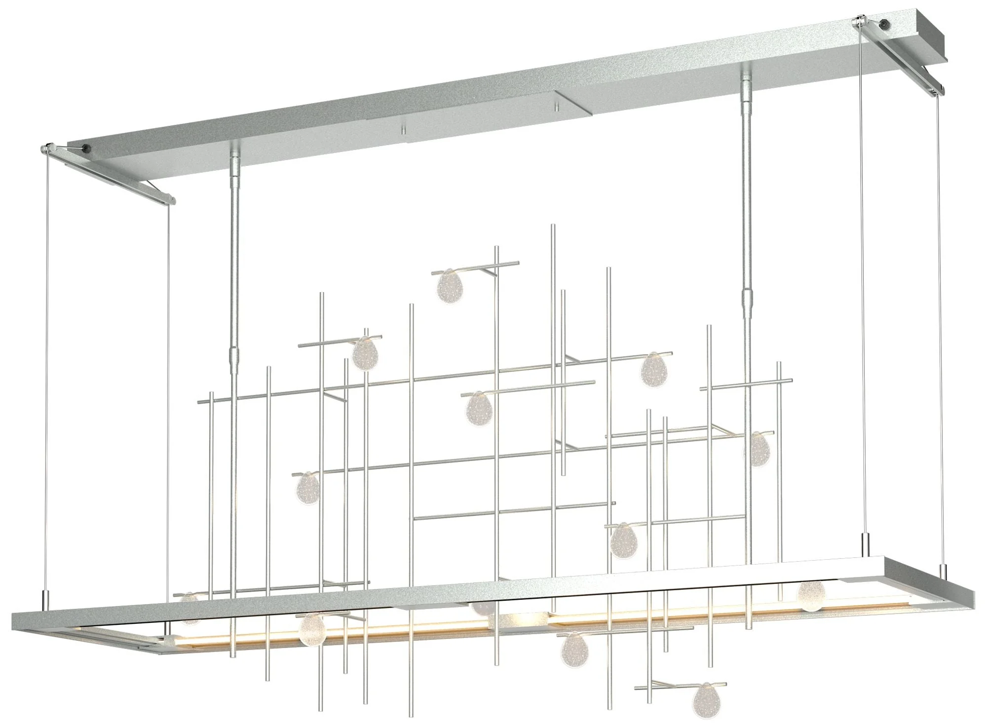 Hubbardton Forge Spring 53 1/2" Clear Bubble Glass Modern LED Pendant - Image 1