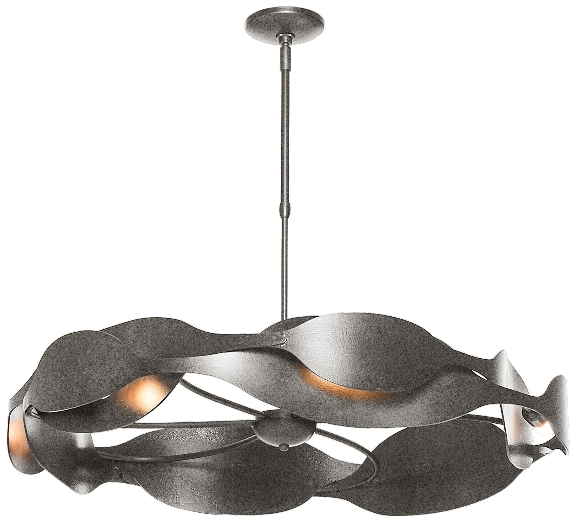 Hubbardton Forge Waves 34.2" Wide Natural Iron Finish Modern Pendant - Image 1