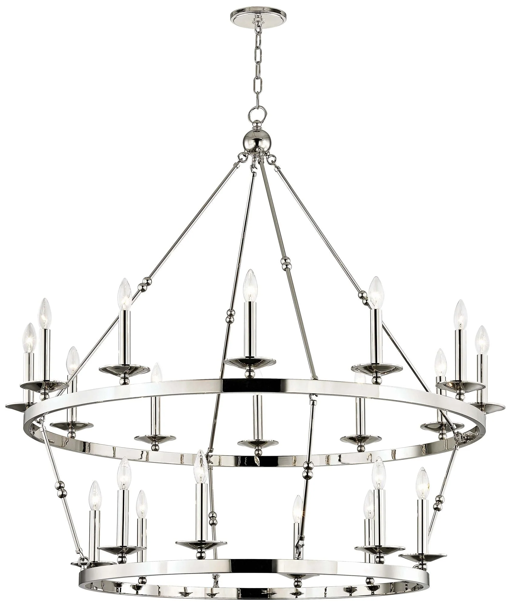 Hudson Valley Allendale 46 3/4"W Nickel 20-Light Chandelier - Image 1