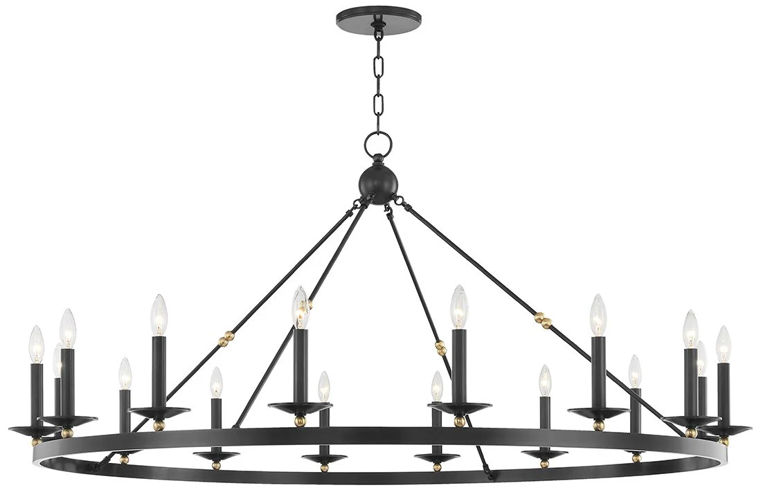 Hudson Valley Allendale 58" Wide Aged Old Bronze 16 Light Chandelier - Image 1
