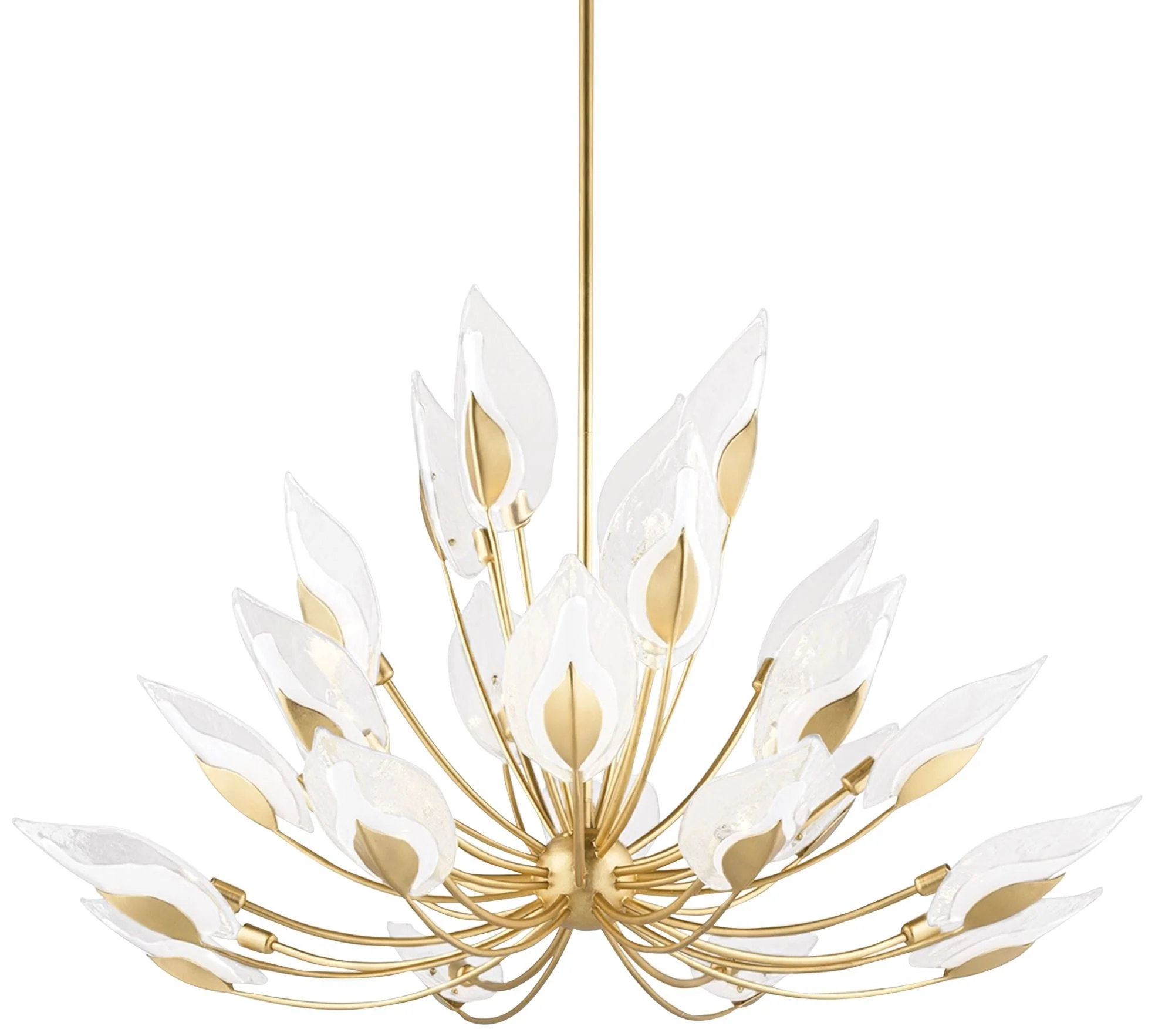 Hudson Valley Blossom 55" Wide Gold Leaf Chandelier - Image 2