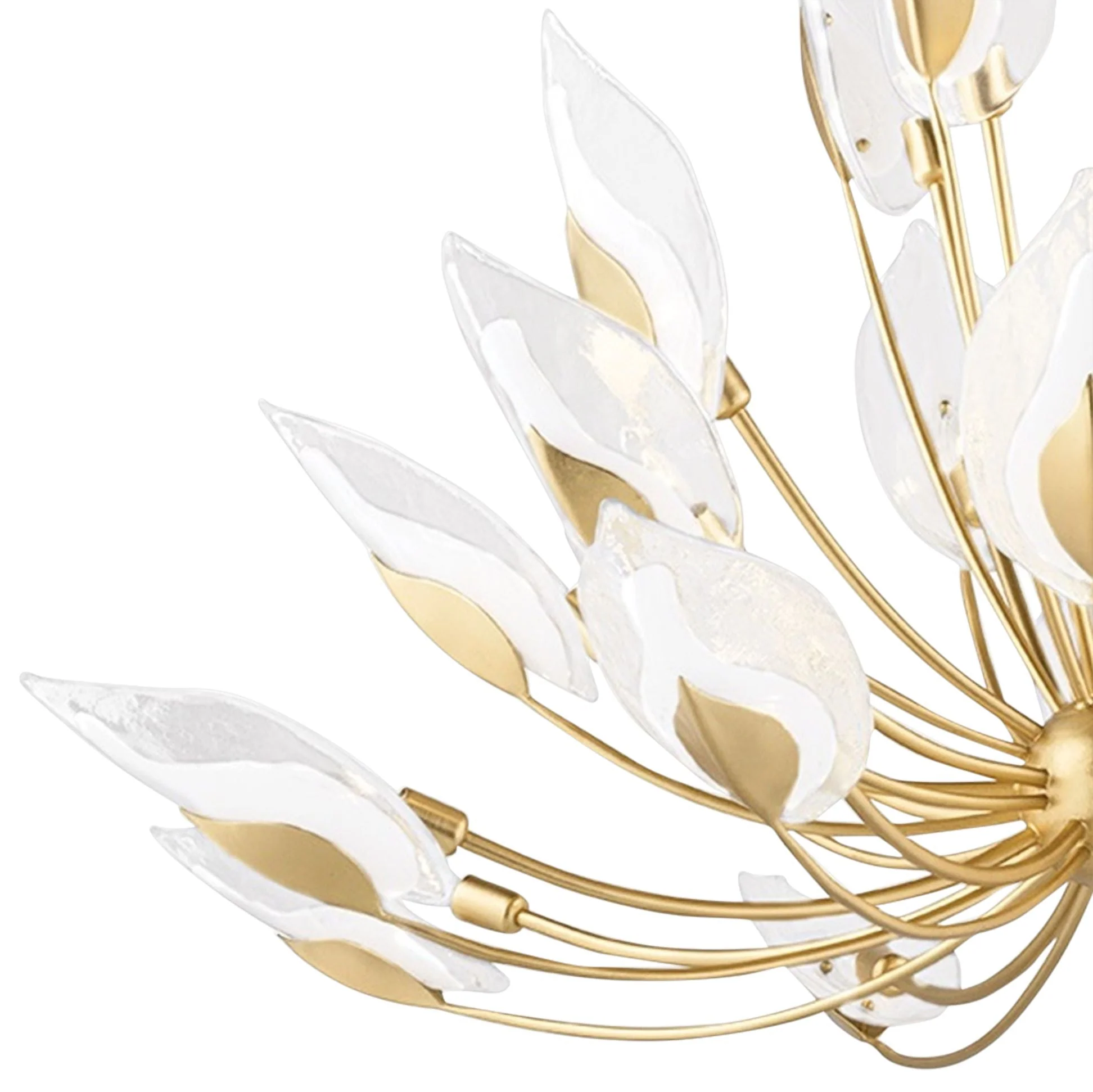 Hudson Valley Blossom 55" Wide Gold Leaf Chandelier - Image 3