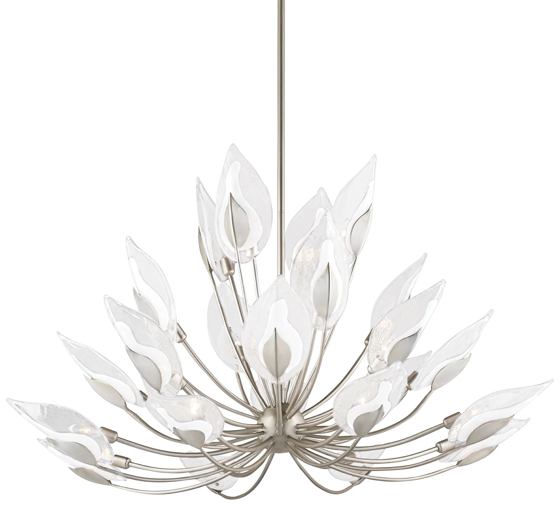 Hudson Valley Blossom 55" Wide Silver Leaf Chandelier - Image 2