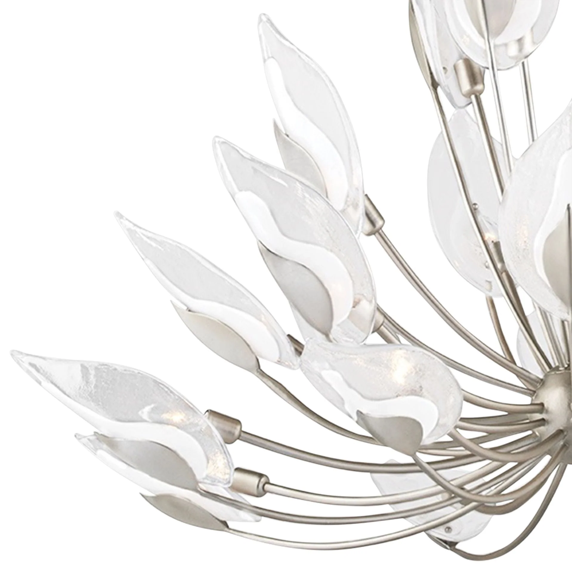 Hudson Valley Blossom 55" Wide Silver Leaf Chandelier - Image 3