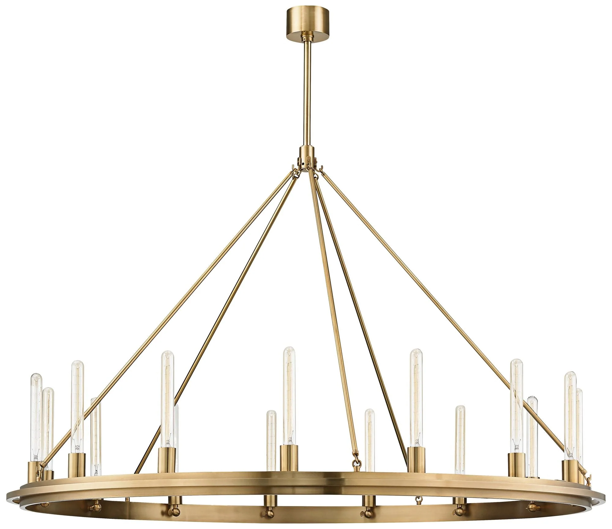 Hudson Valley Chambers 58" Wide Aged Brass Round Ring Chandelier - Image 2