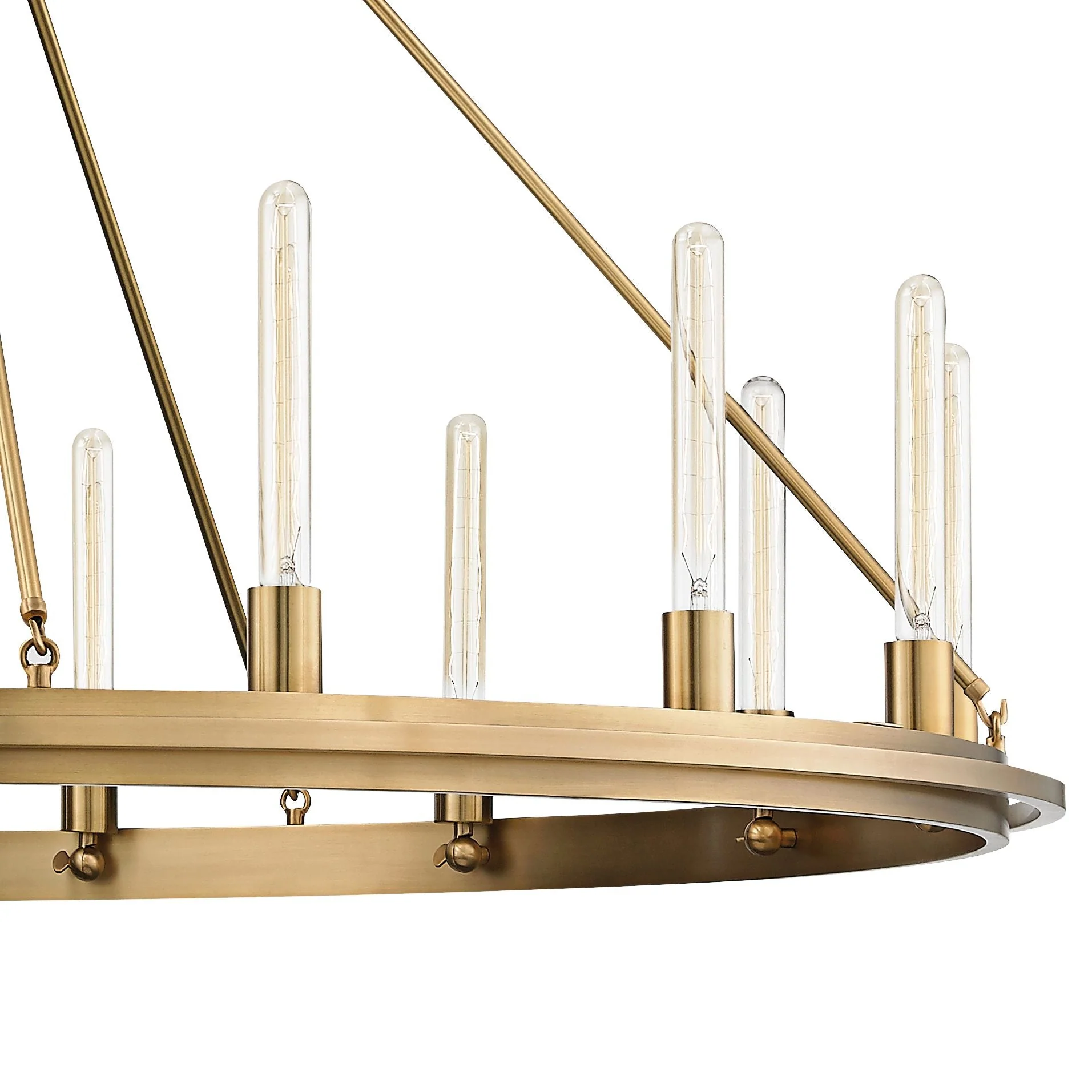 Hudson Valley Chambers 58" Wide Aged Brass Round Ring Chandelier - Image 3
