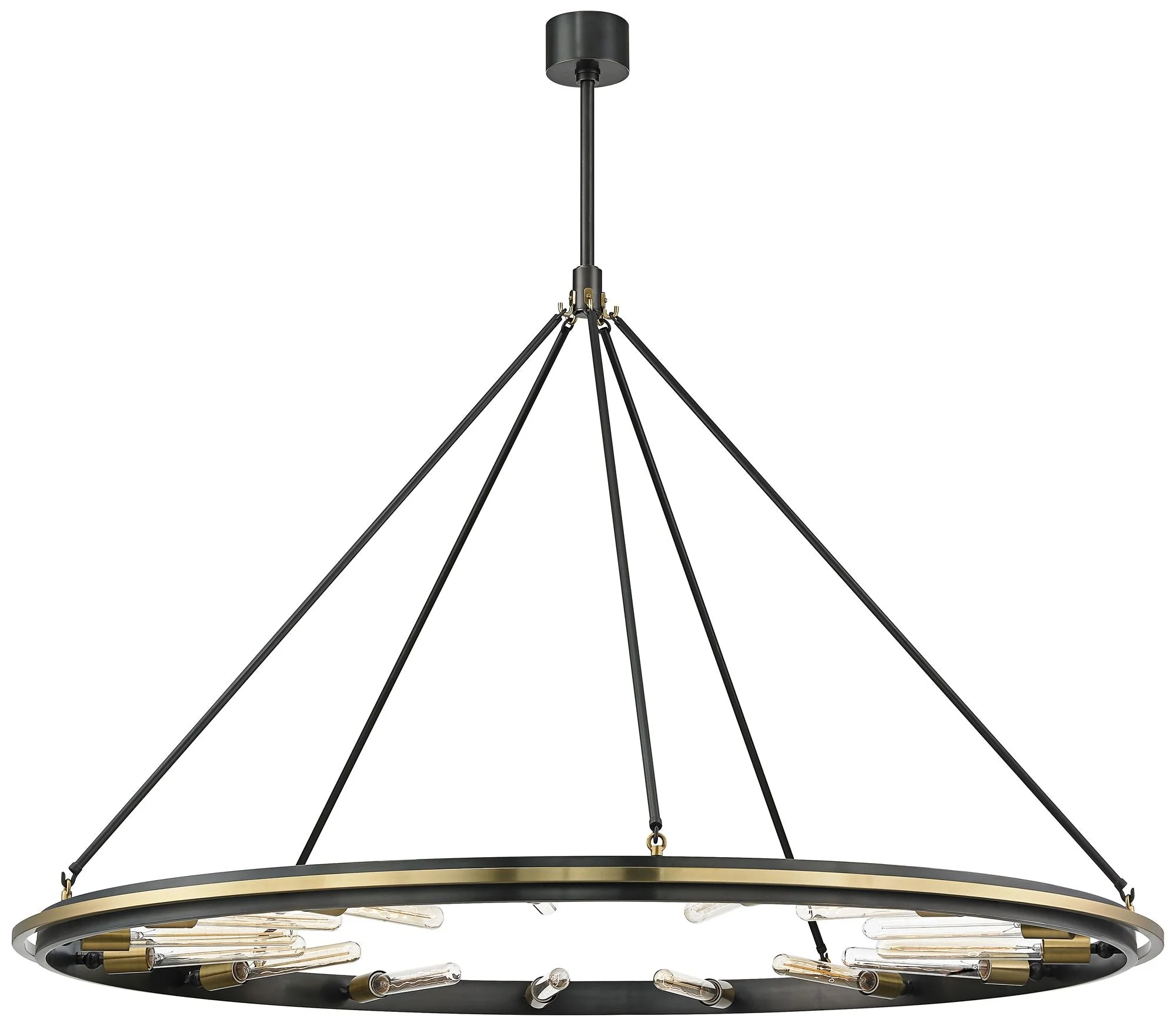 Hudson Valley Chambers 58" Wide Old Bronze 15-Light Pendant - Image 2