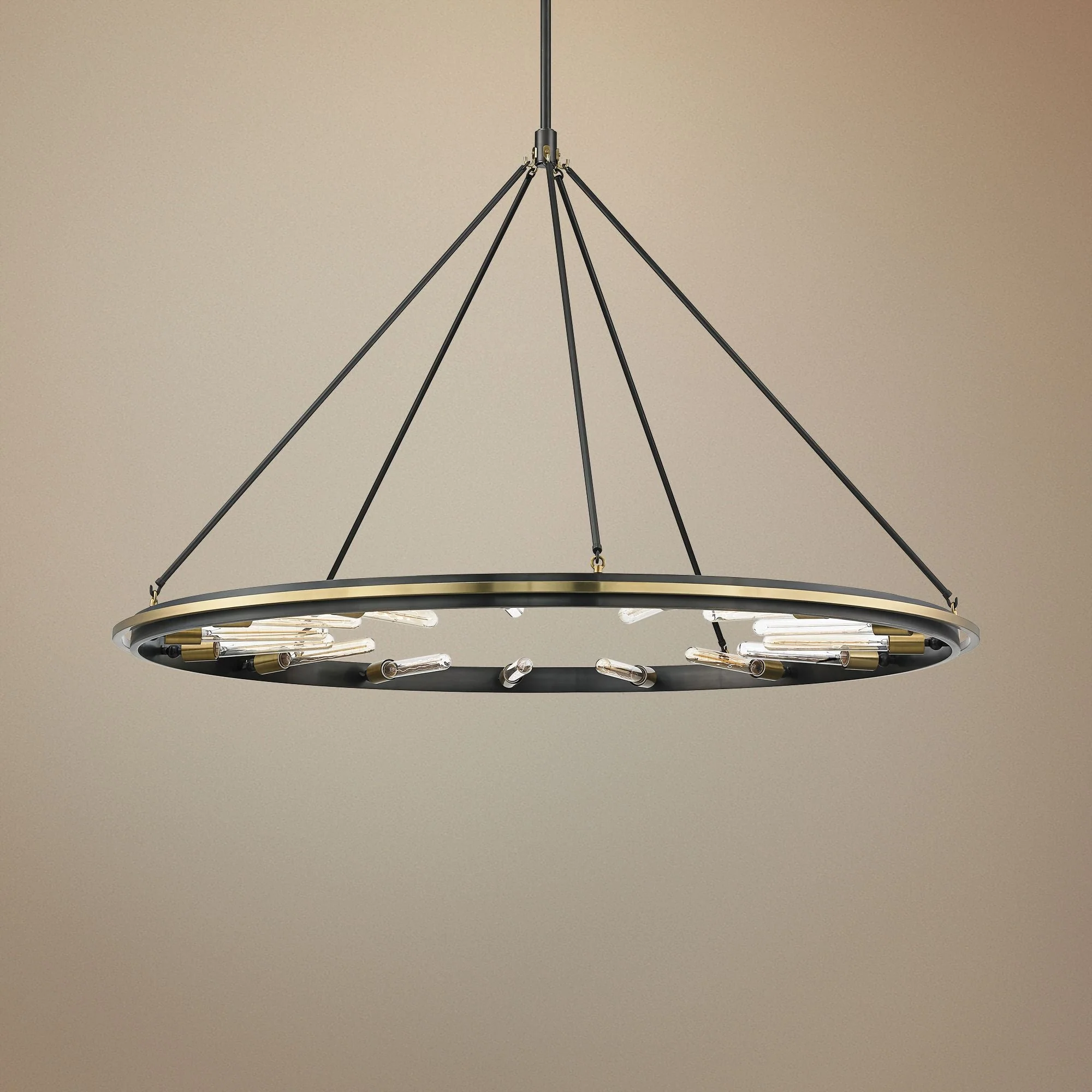 Hudson Valley Chambers 58" Wide Old Bronze 15-Light Pendant - Image 1