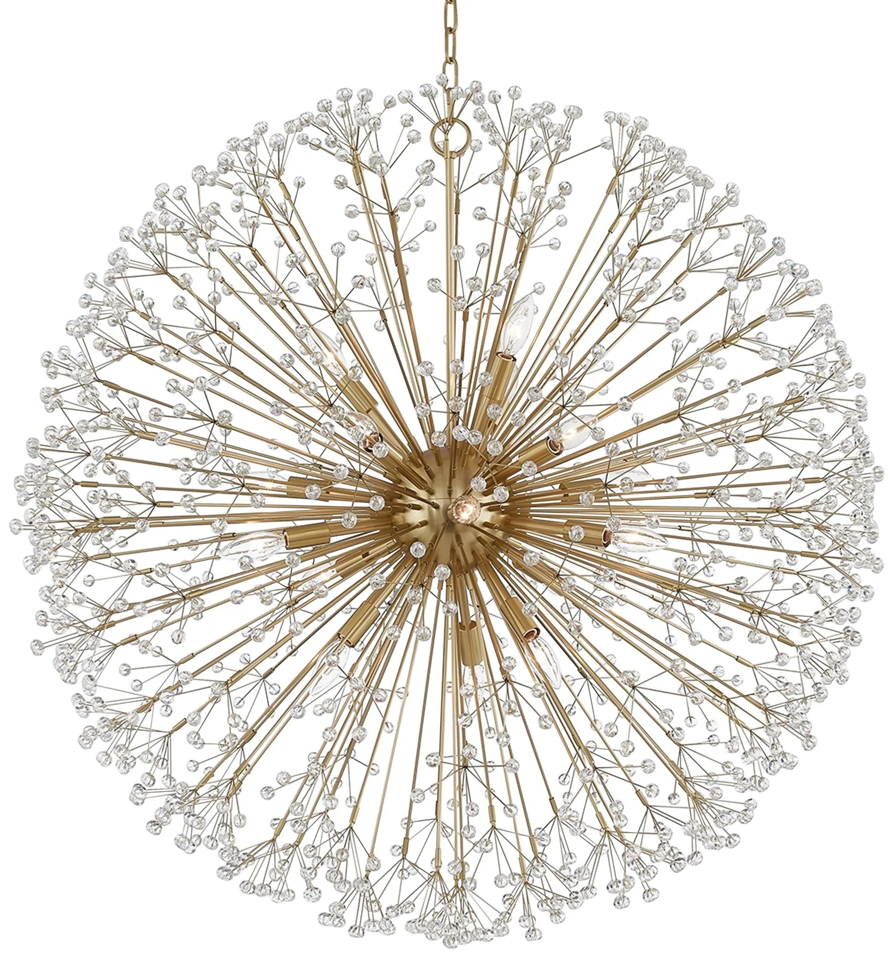 Hudson Valley Dunkirk 40" Wide 16-Light Brass Crystal Globe Chandelier - Image 2