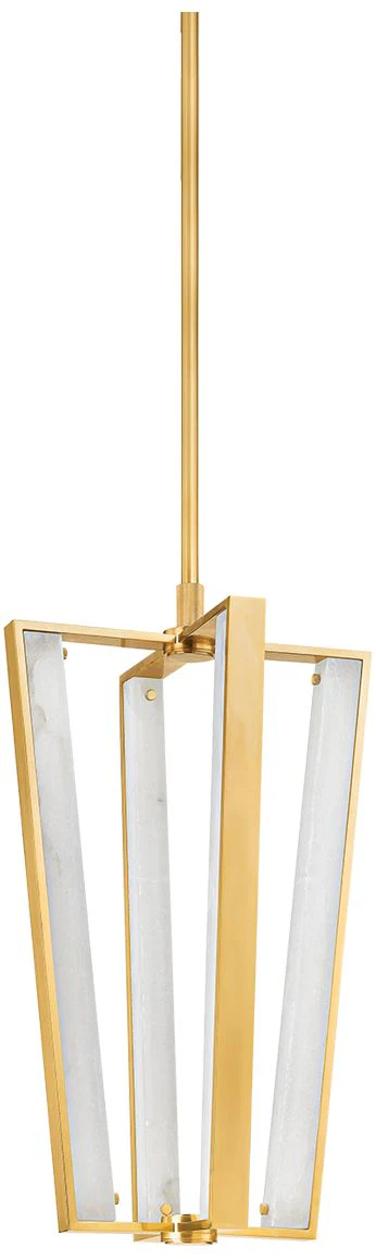 Hudson Valley Edgemere 16" 4 Lt. Aged Brass Pendant - Image 1